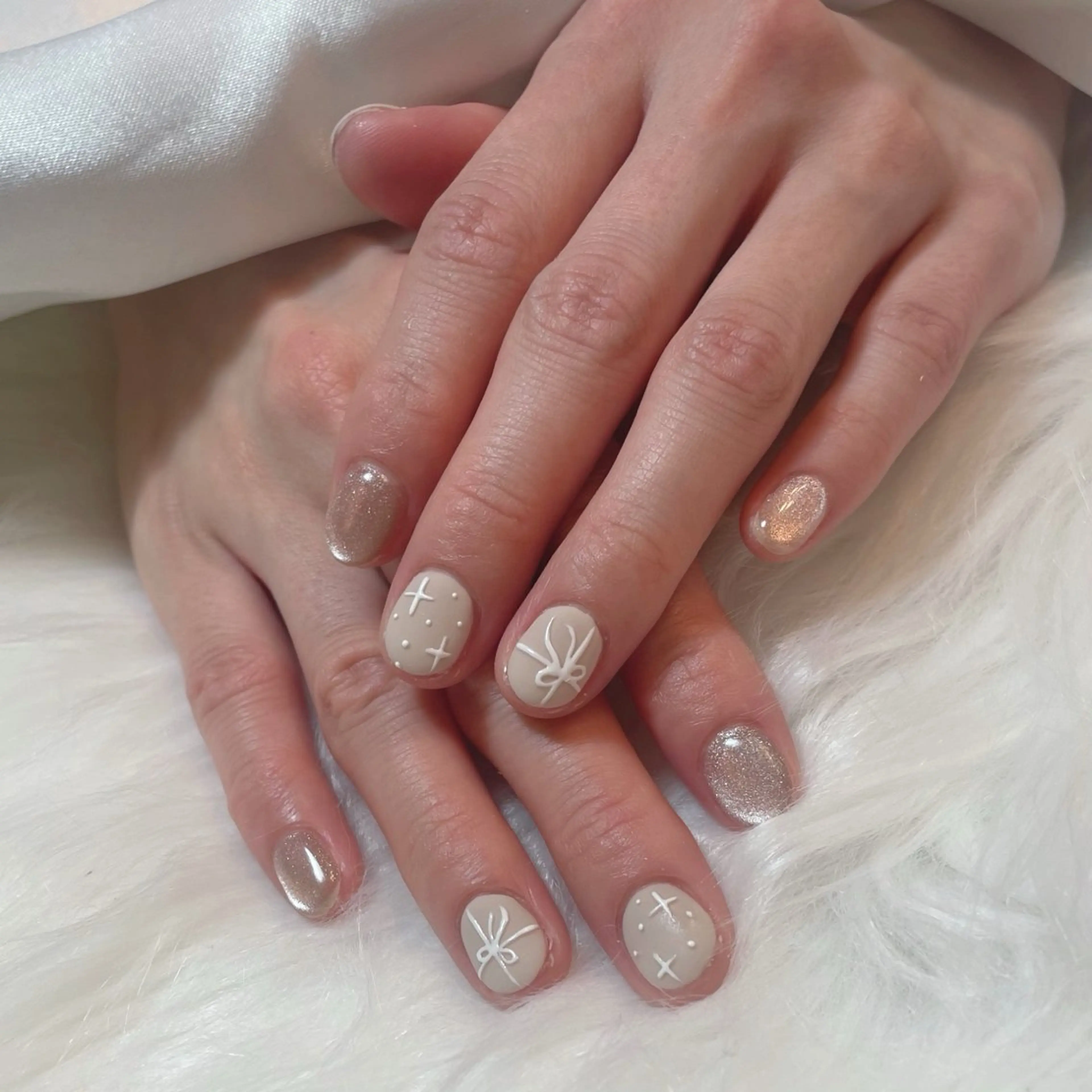 ネイル ブルー フレンチネイル キラキラネイル マグネットネイル ニュアンスネイル timtam --sakiのネイルデザイン