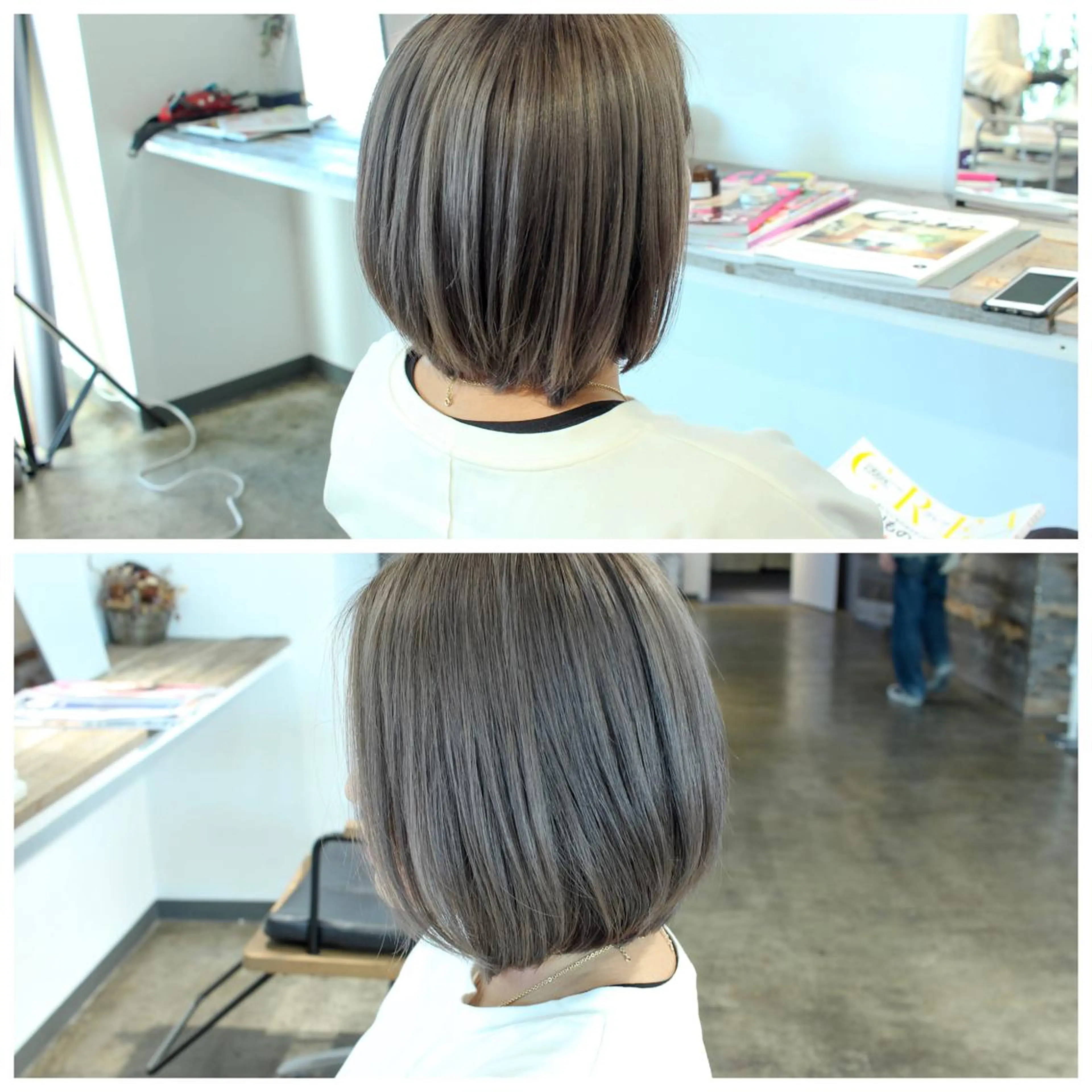 ミディアム カラー ベージュカラー ブリーチ グレージュ ハイトーンカラー ブリーチなしカラー BOB🌟ハイトーン /ブリーチ/TAKUのヘアスタイル