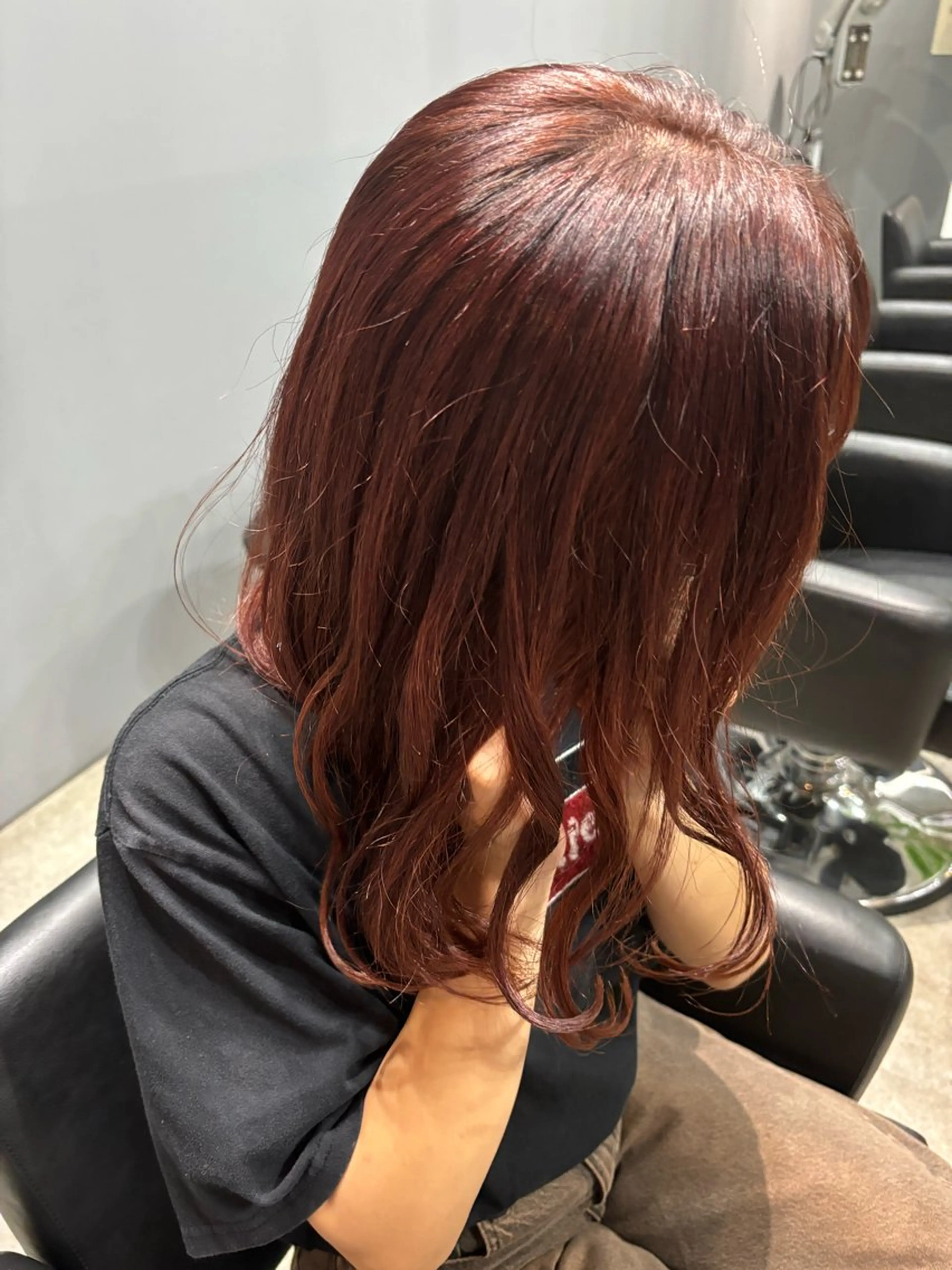 セミロング カラー ブリーチ ブリーチなしカラー ピンクカラー 🌙GLITTER 菱沼孝将🌙のヘアスタイル