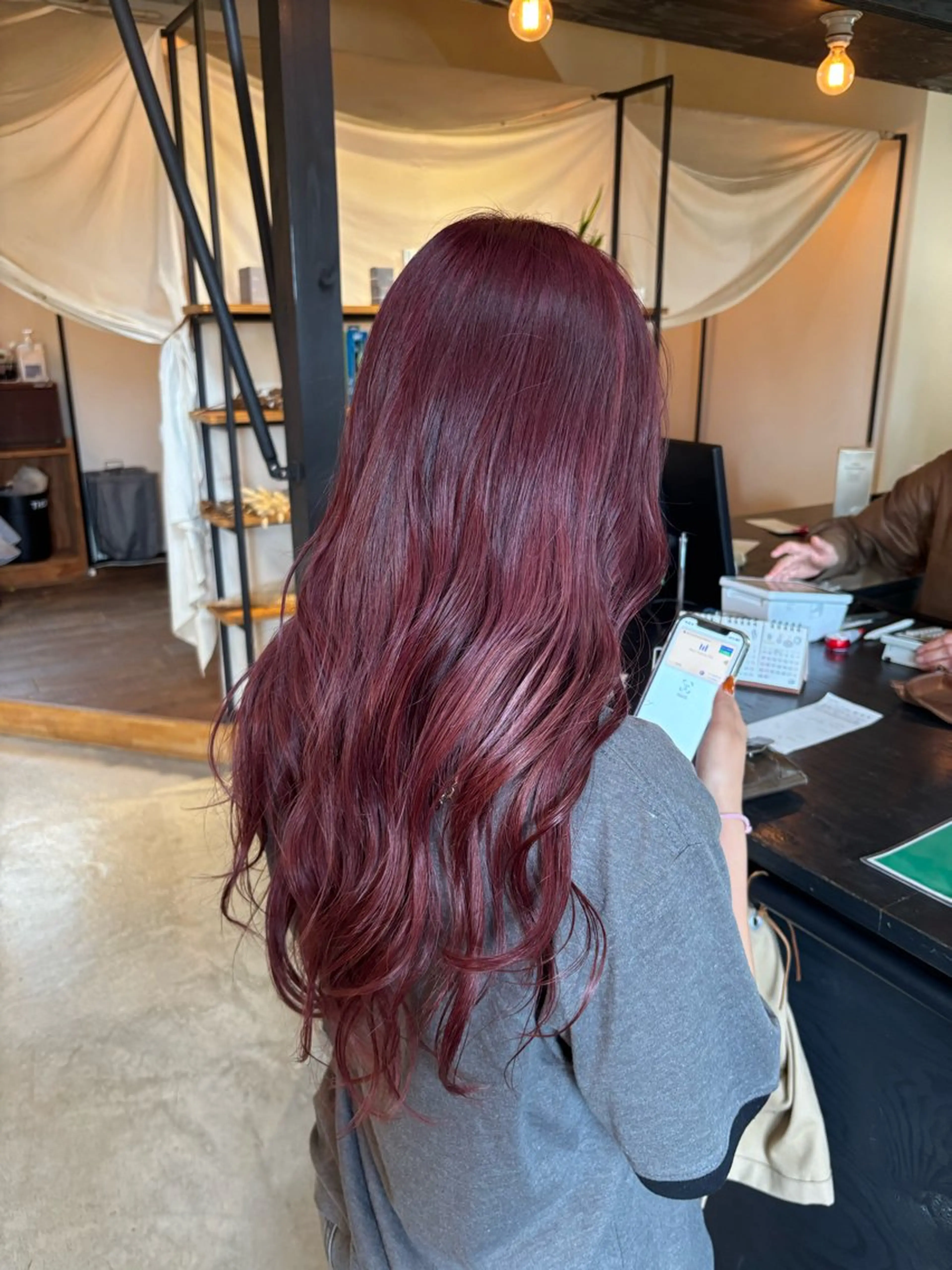 カラー ピンクカラー ヘアカラー 暖色カラー／ボブ／ 酸性ストレート／羽菜のヘアスタイル