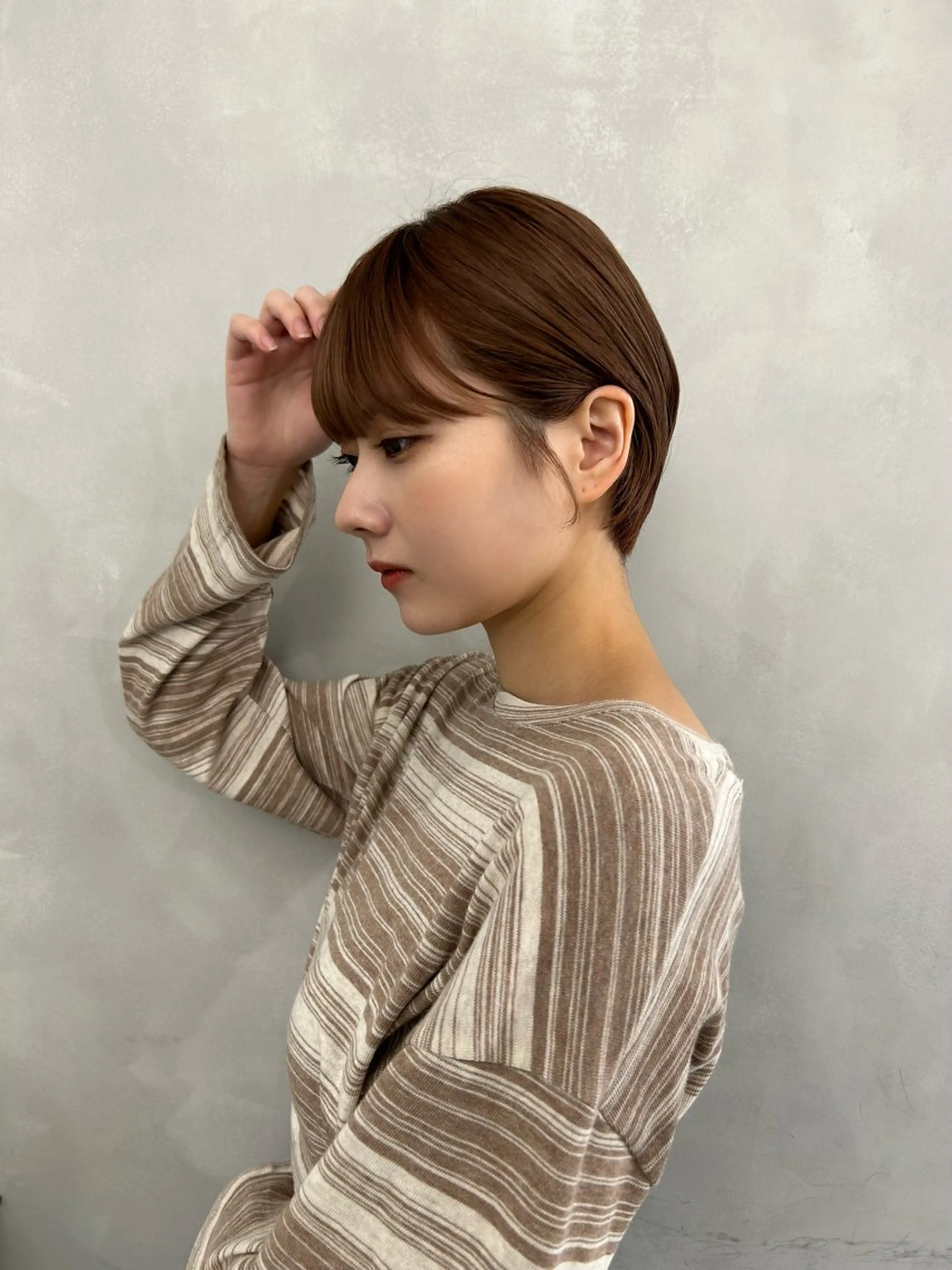 ショート カラー ブラウンカラー オレンジ オレンジブラウン ショートヘア カット ヘアカラー トリートメント ❤️ショートカット ・顔周りカット❤️のヘアスタイル