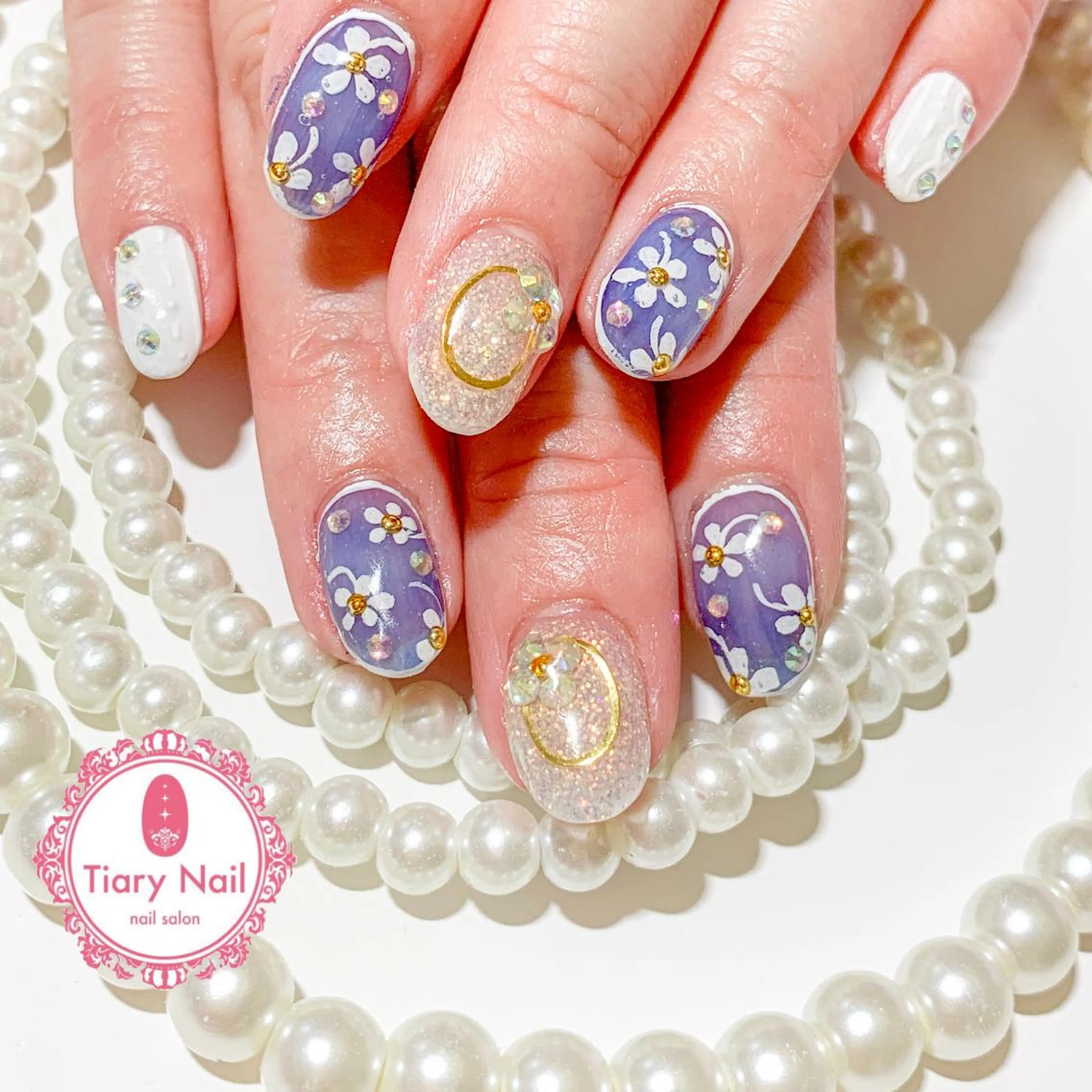 ネイル 桜ネイル 成人式 オフィスネイル 💗🪽Tiary Nail🪽💗のネイルデザイン