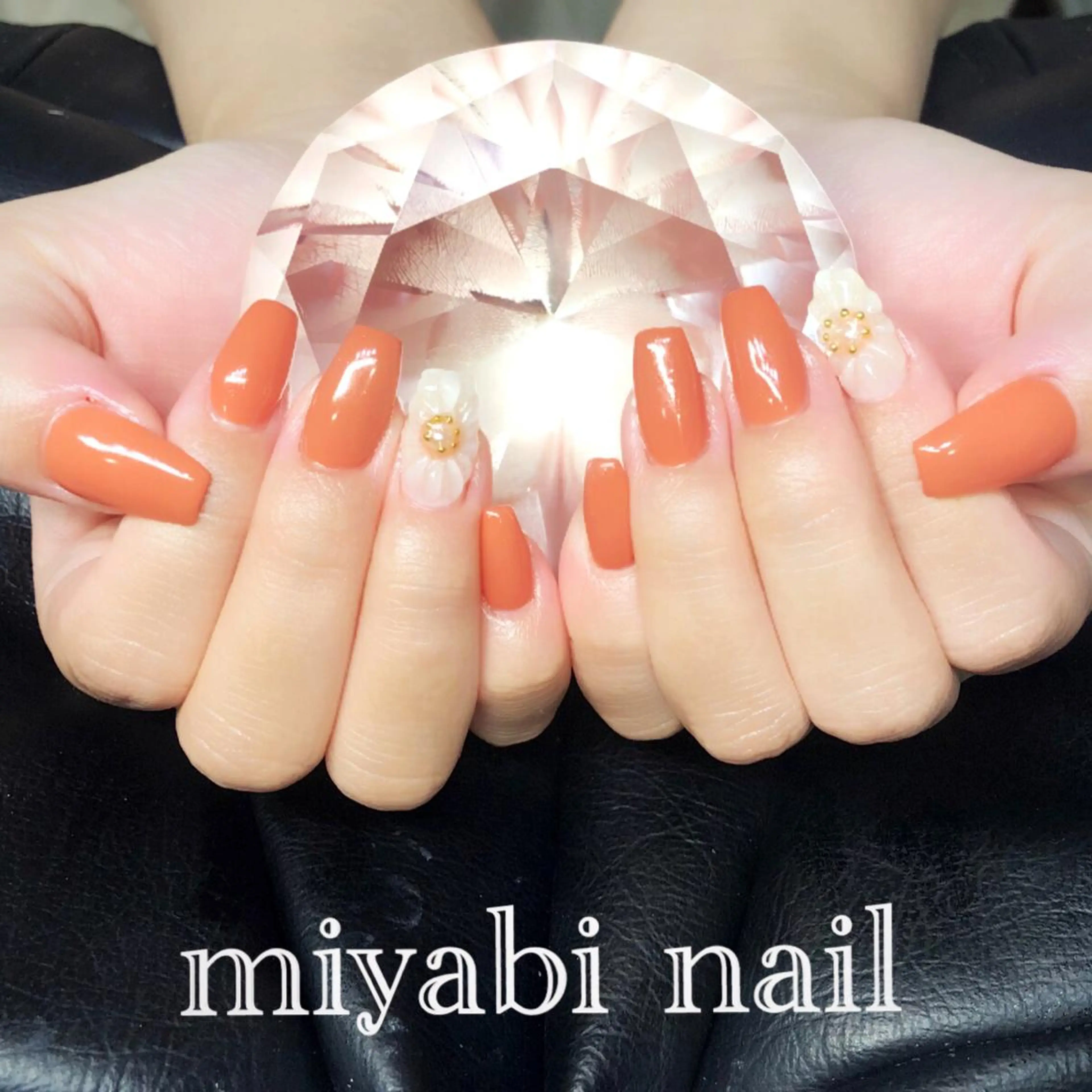 ネイル アートネイル フラワーネイル ジェルネイル 持ち込み ぷっくりネイル ハンドネイル miyabi nail 桂川駅近くのネイルデザイン