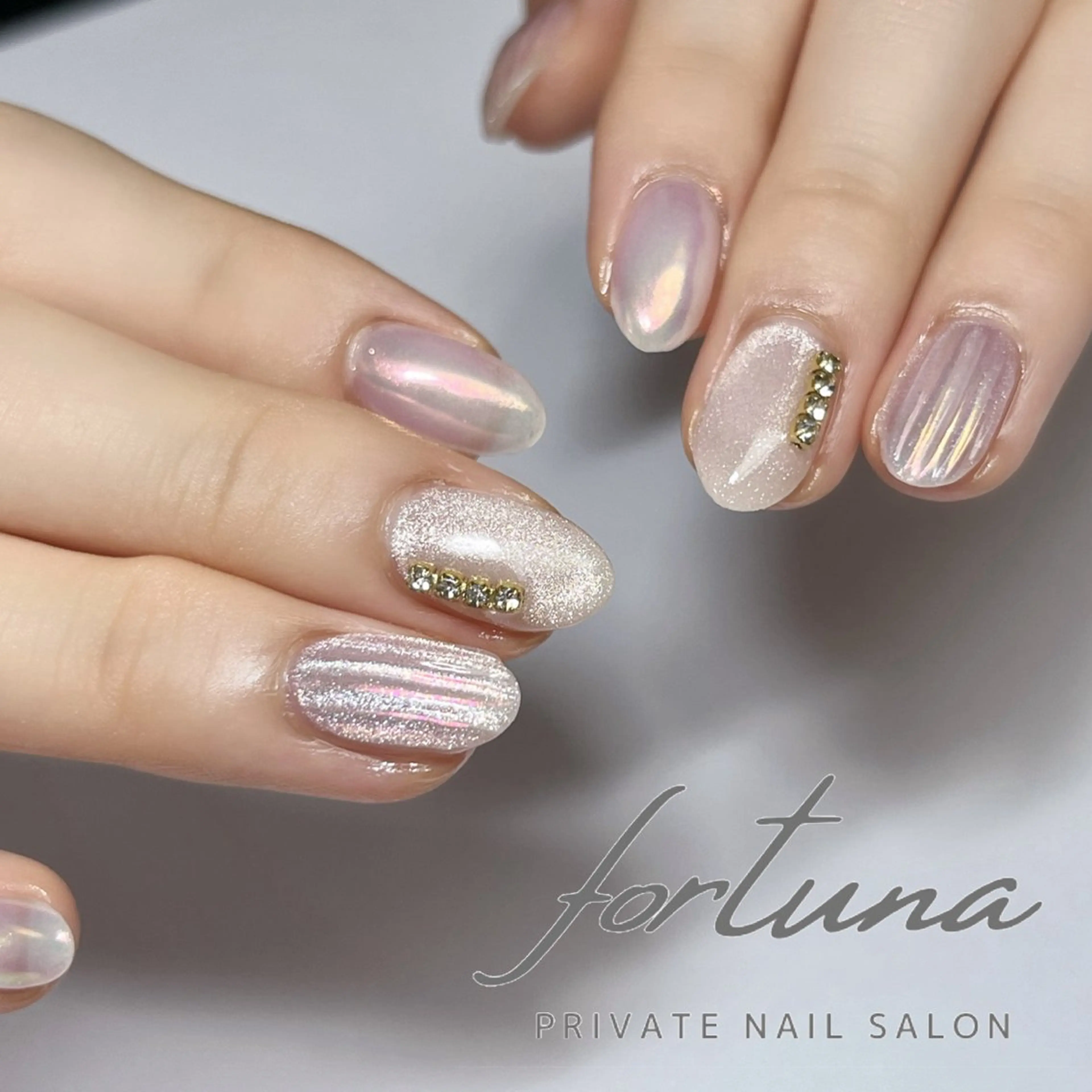 ネイル オーロラネイル ジェルネイル マグネットネイル パラジェル ハンドネイル fortuna 武藤裕美のネイルデザイン