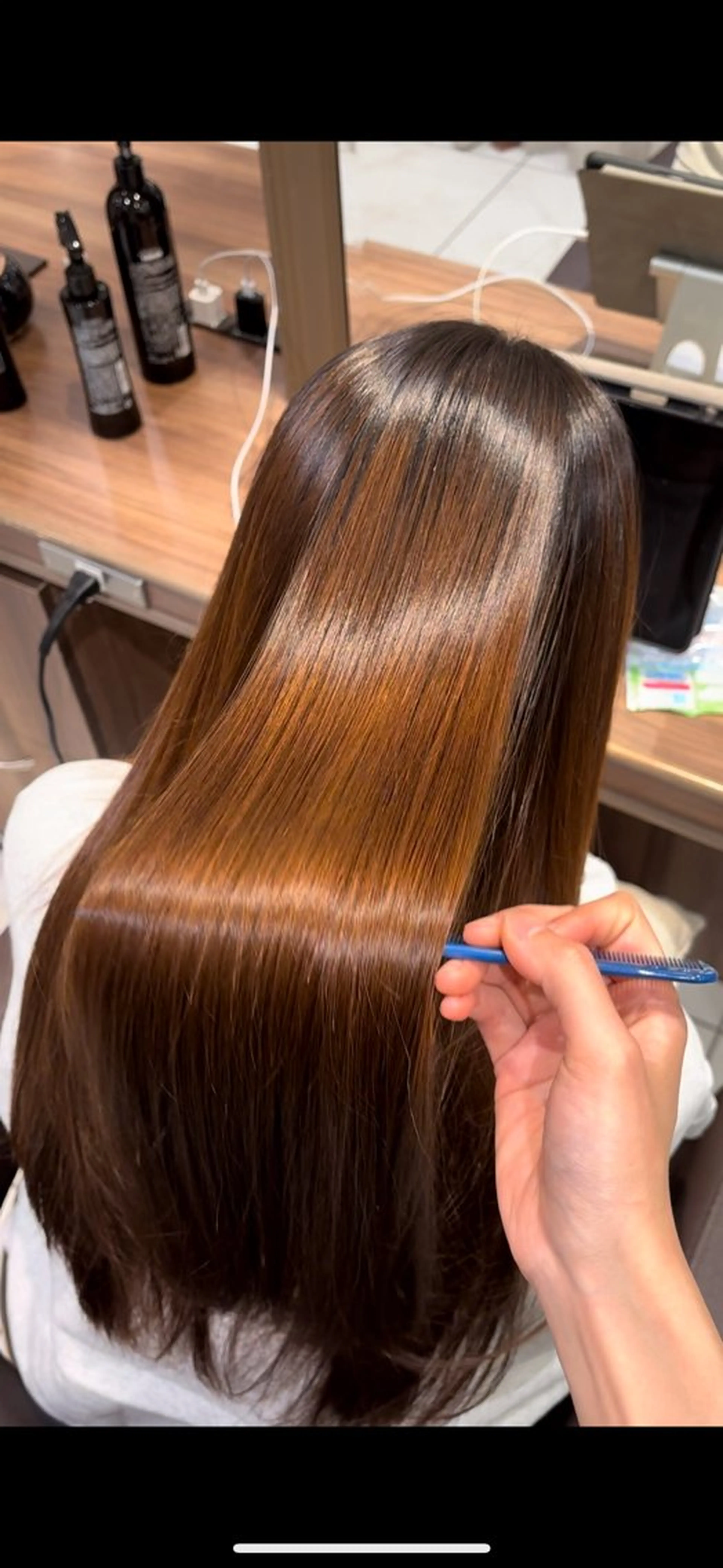 ロング パーマ ツヤ髪縮毛矯正💫/ ハイトーン/あゆみのヘアスタイル