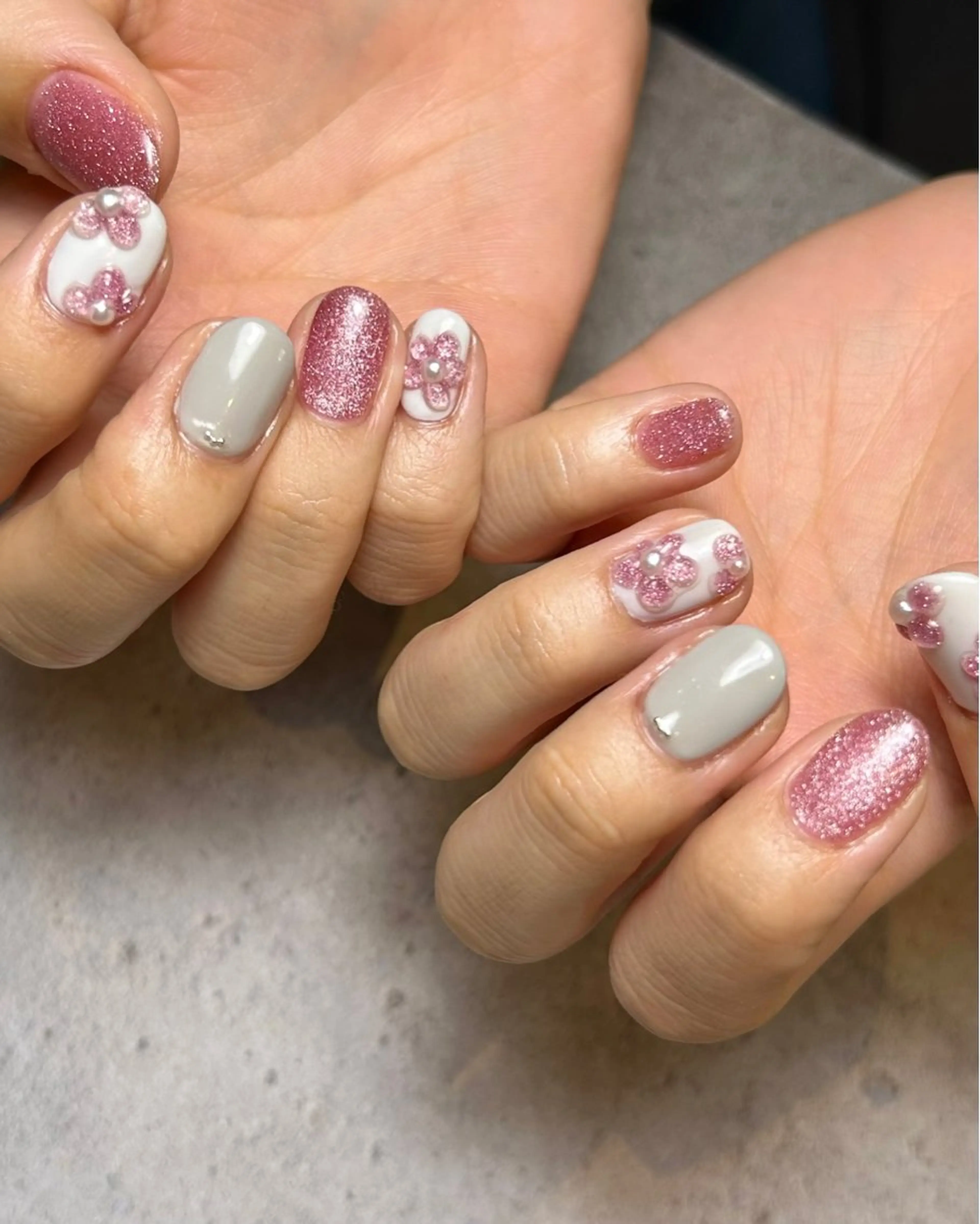 ネイル 持ち込み ピンク 春ネイル ハンドネイル Reflection marikoのネイルデザイン