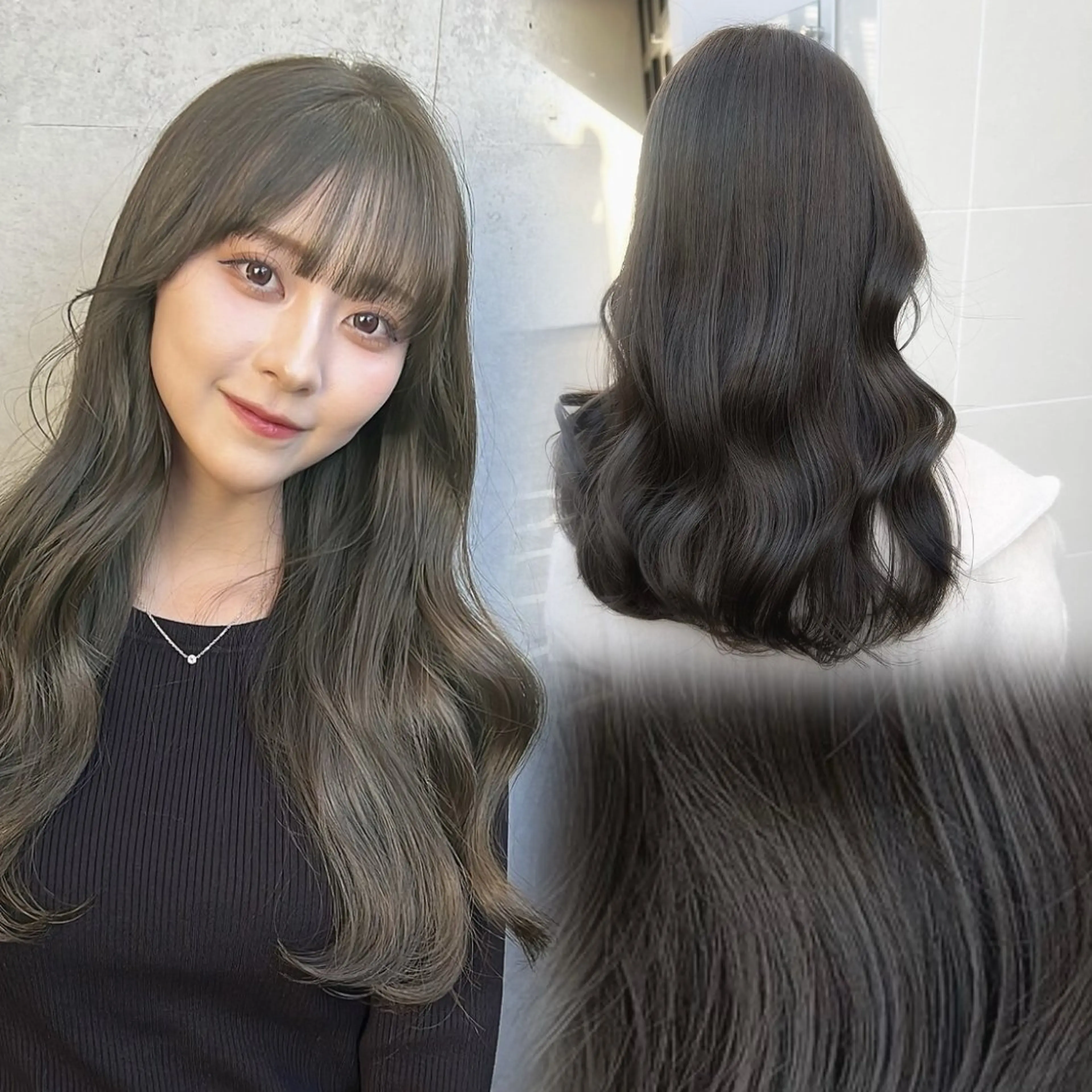 💚オリーブ系限定メニュー💚ブリーチなしダブルカラー+1stepトリートメント#韓国#デザインカラーの写真