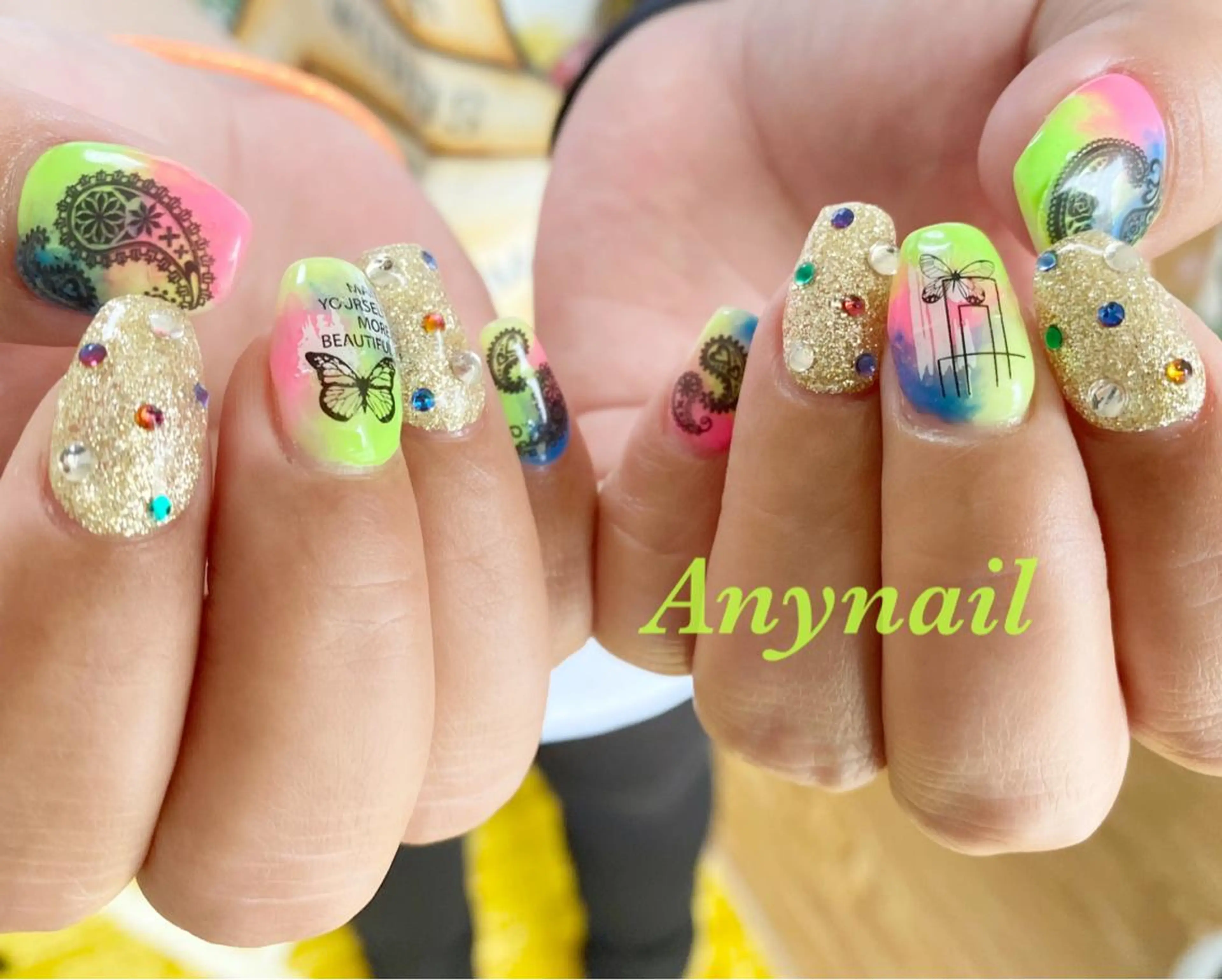 ネイル ブルー 夏ネイル ハンドネイル 岩澤 恵子のネイルデザイン