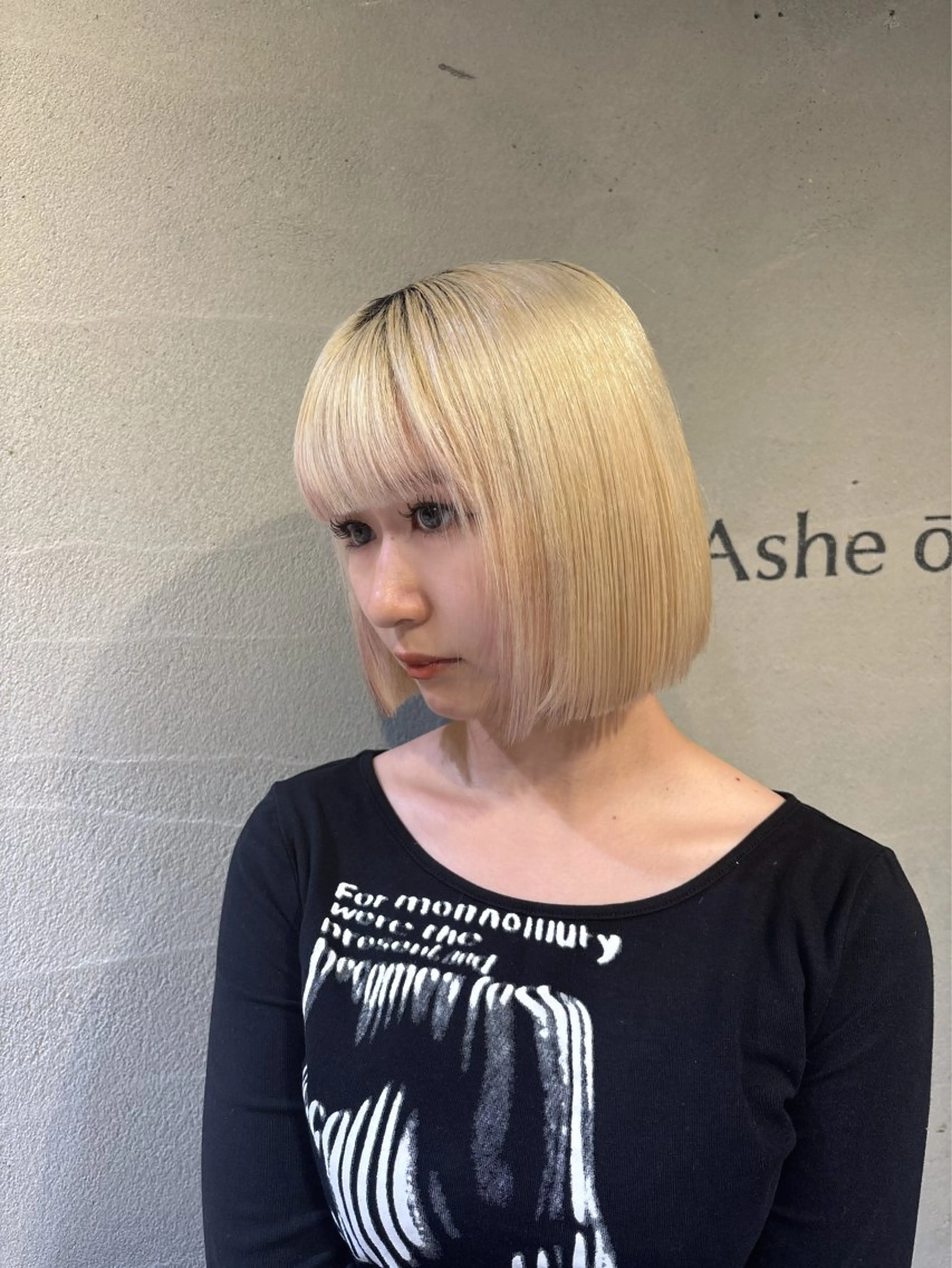 ミディアム ボブ Ashe　oleng所属・オモヤ ウタノのヘアスタイル