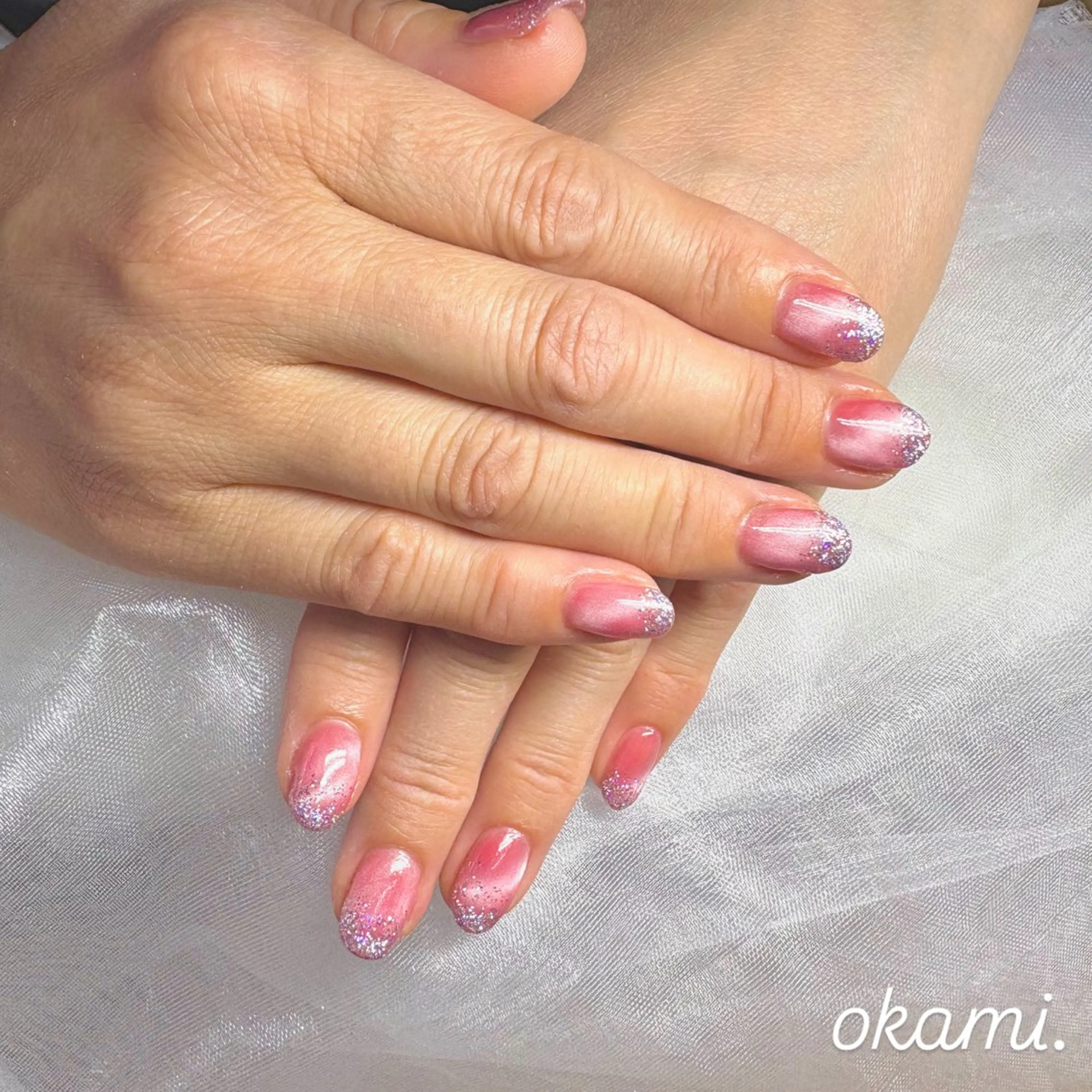 【ハンド】ラメグラ（オフなし）の写真