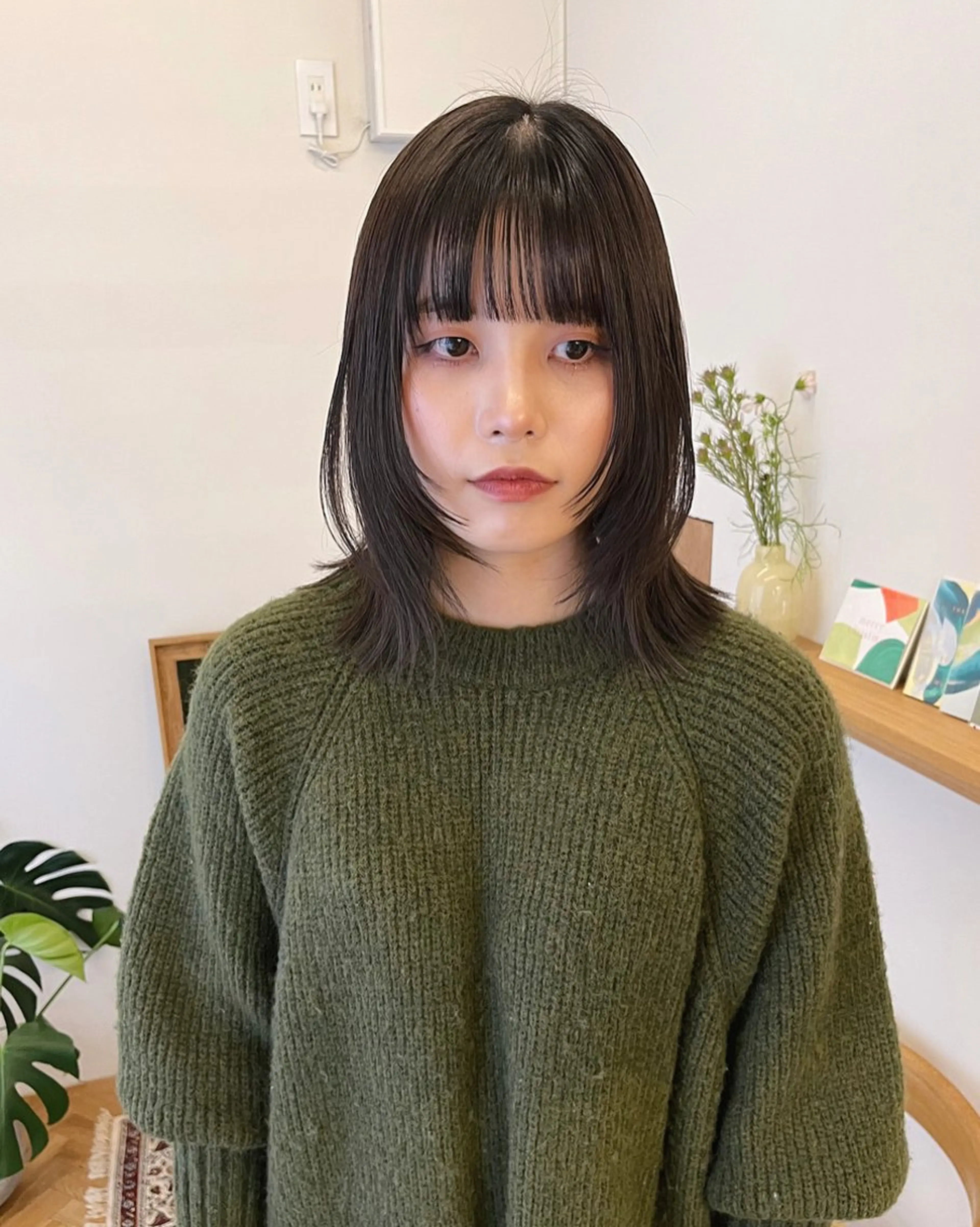 ミディアム カラー 透明感カラー グレージュ レイヤーカット カット ヘアカラー トリートメント 西山 紗耶香🪽 透明感カラー/ボブのヘアスタイル