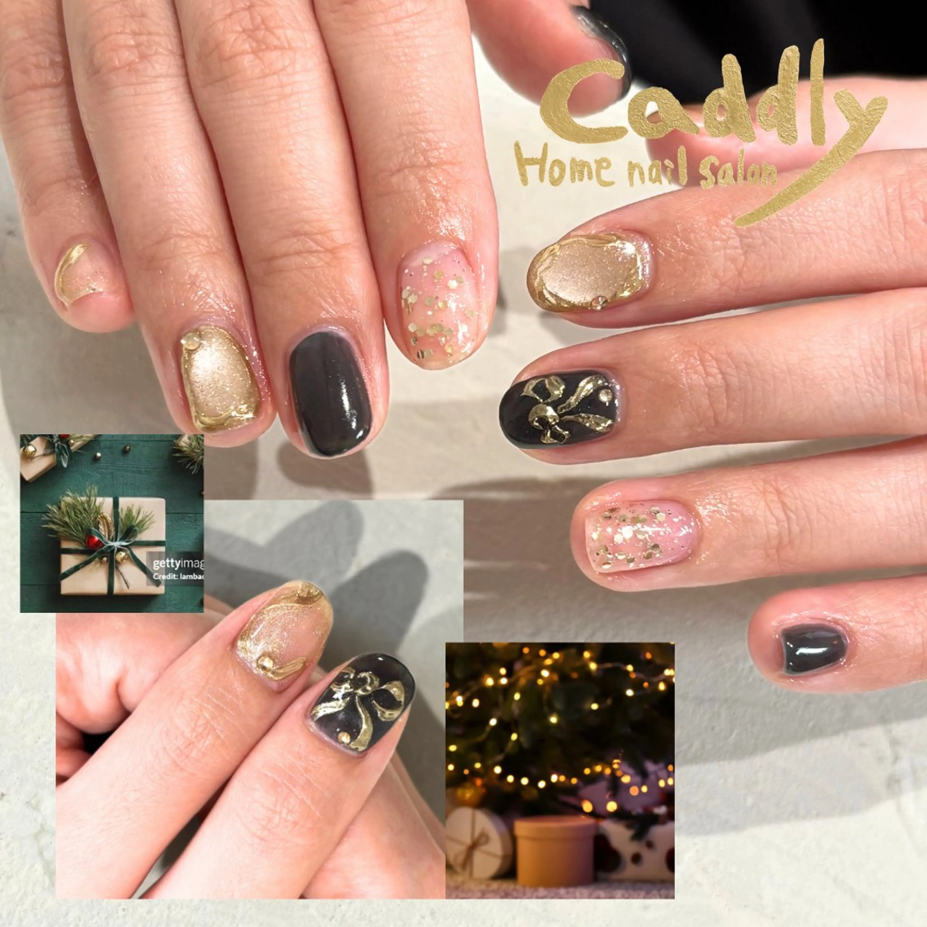 ネイル リボン ハンドネイル caddly naoのネイルデザイン