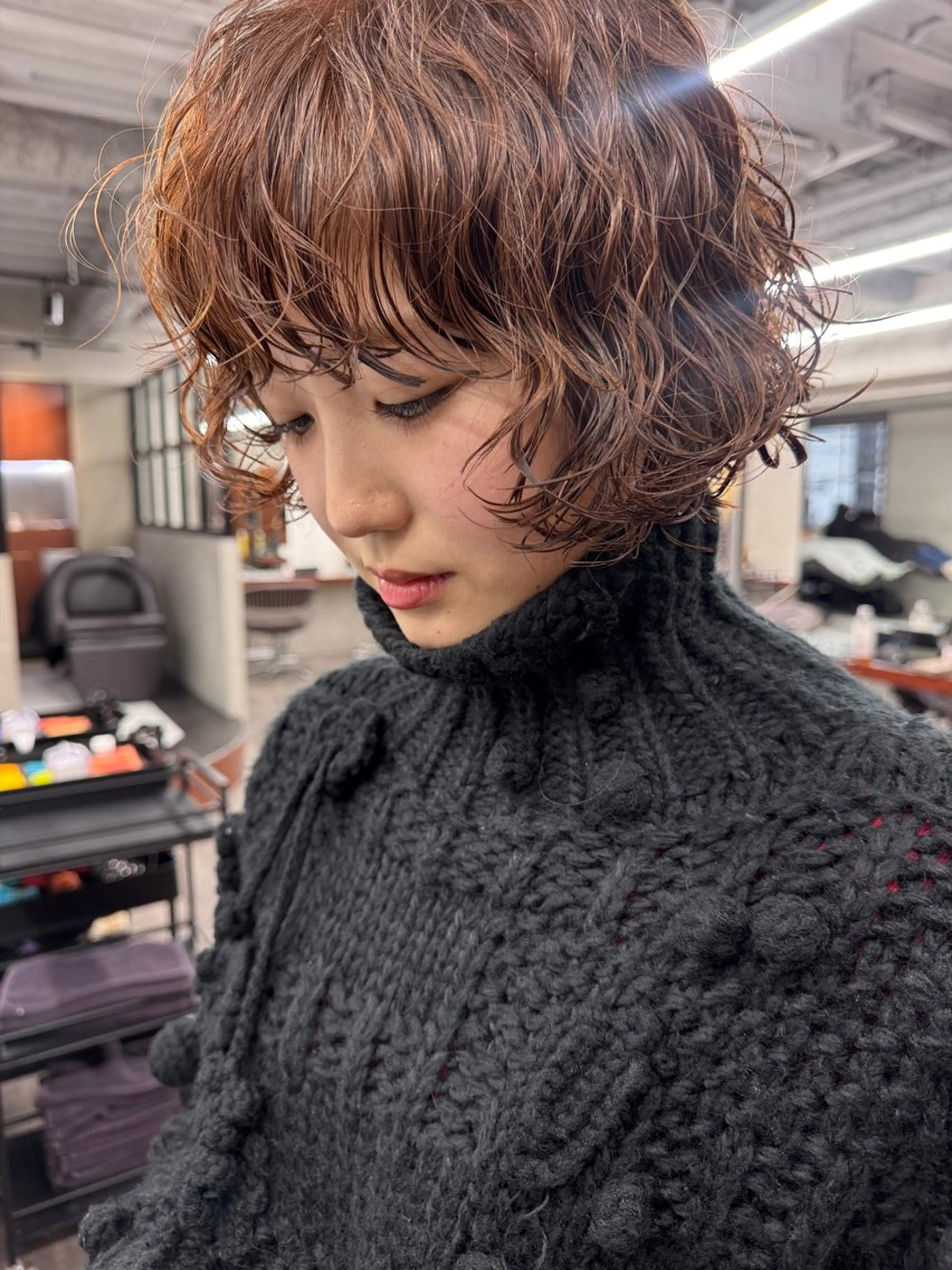 ミディアム パーマ カット パーマ パーマ/ 鎌田健/渋谷のヘアスタイル