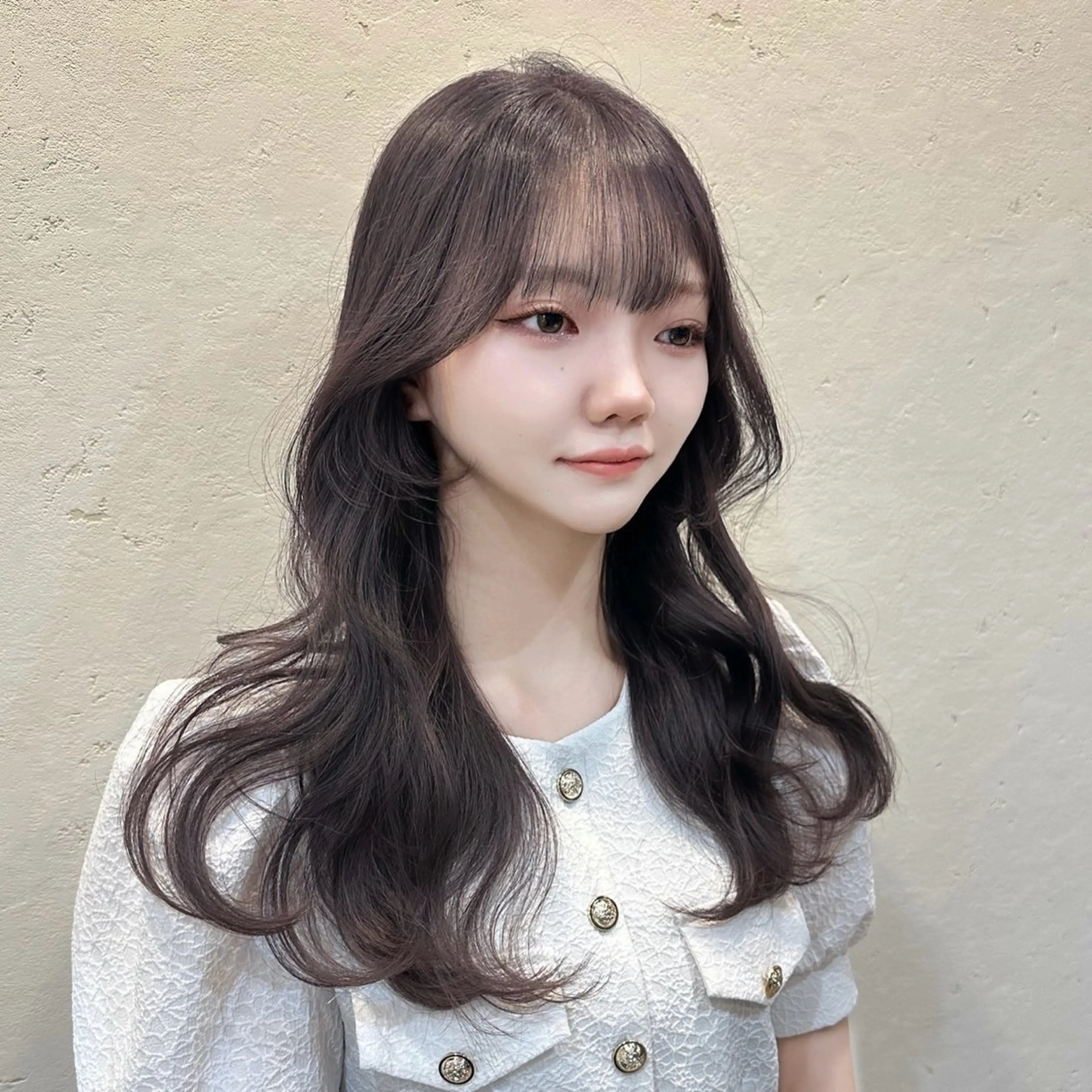 セミロング カット ヘアカラー トリートメント 🌹ハッシュカット、 レイヤー韓国ヘア🌹のヘアスタイル