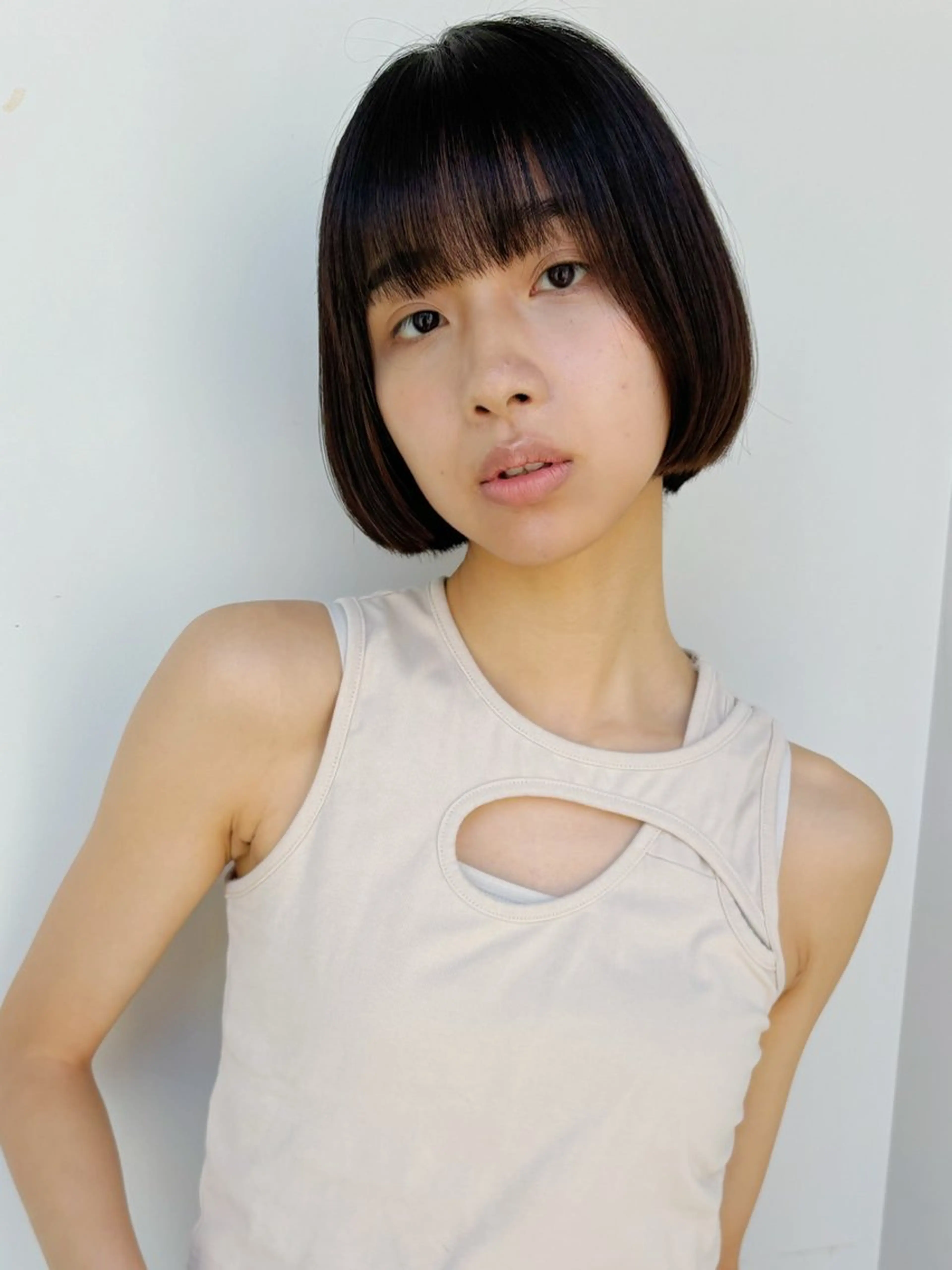 ミディアム ボブ 小顔カット カット ボブ/ミディアム 親しみやすさ/さくらのヘアスタイル