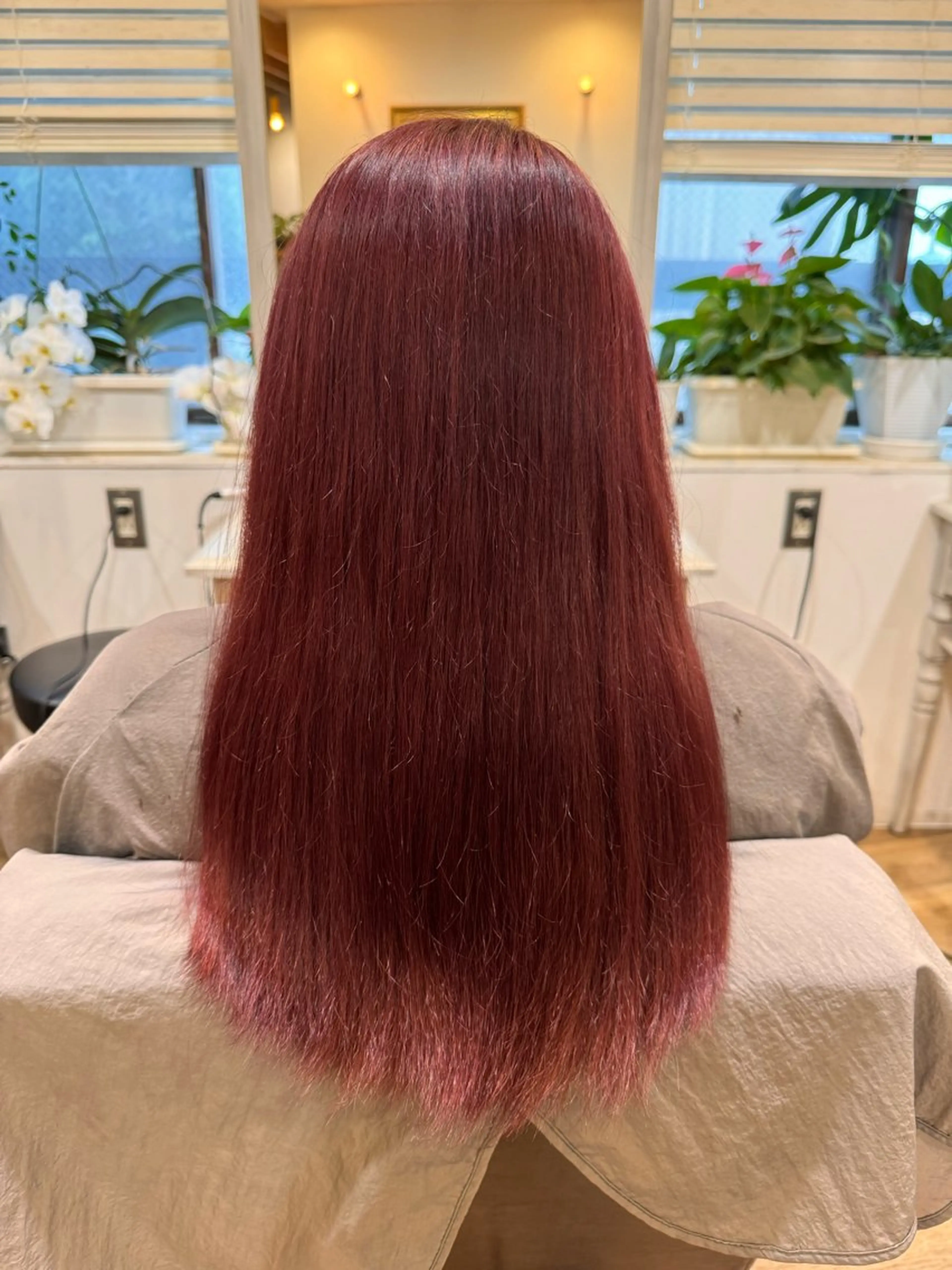 ロング カラー ボルドーカラー ルビー hair salon Rich 横須賀中央店所属・カットモデル募集🐥 高橋さらのヘアスタイル