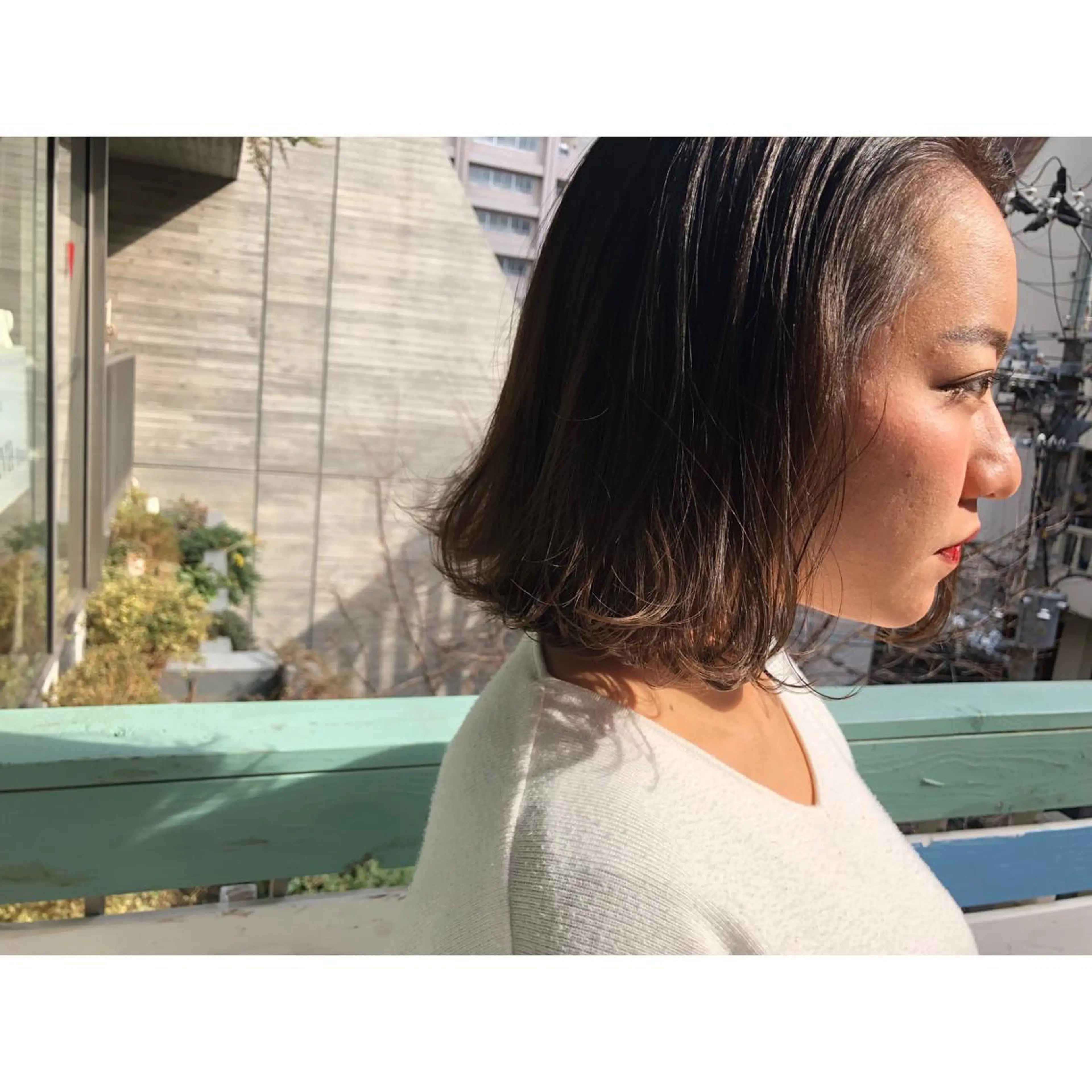 ミディアム カラー パーマ ヘアアレンジ 藤井 菜緒のヘアスタイル