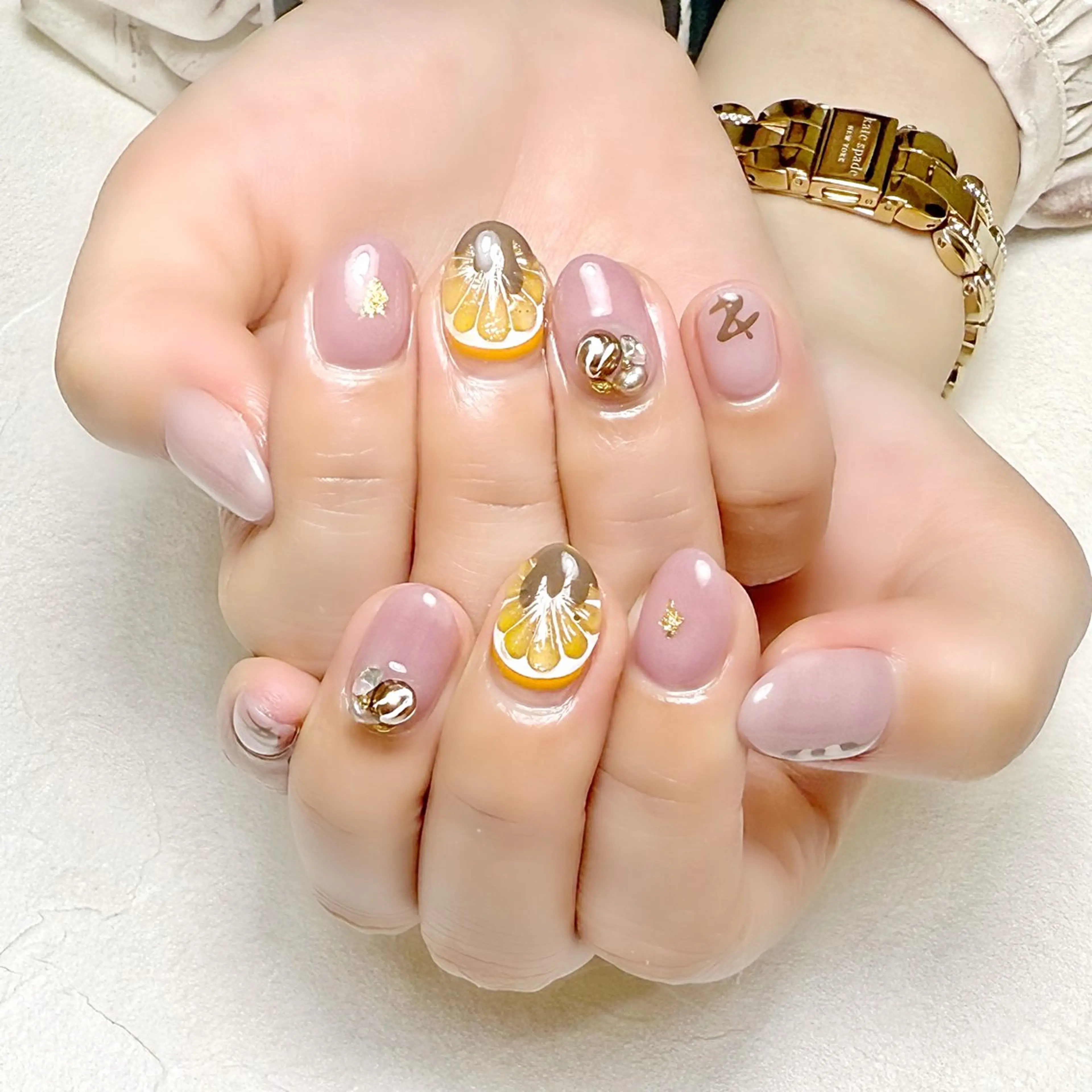 ネイル オレンジ バレンタイン rouse nail RISATOのネイルデザイン