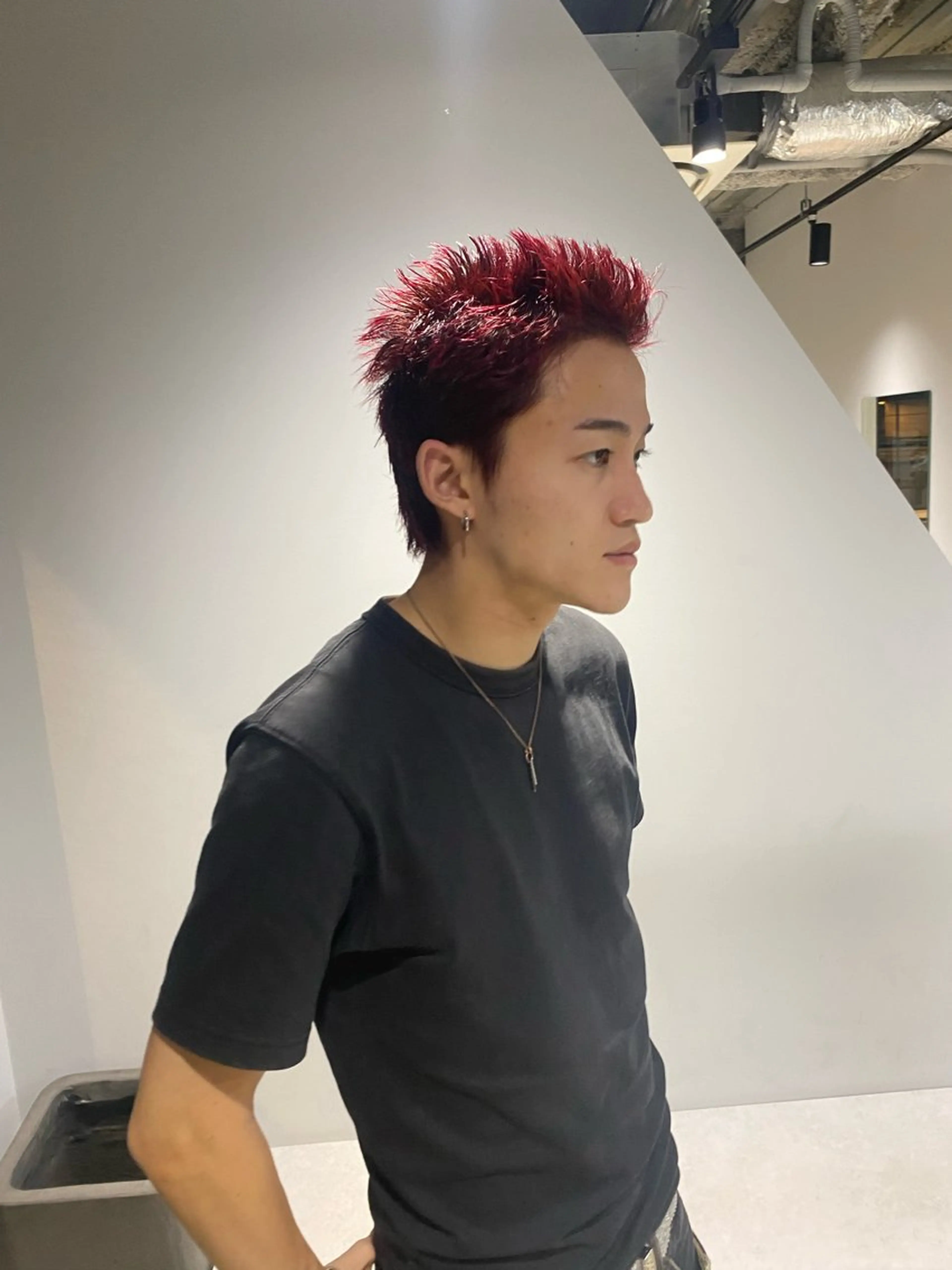 ショート カラー レッドカラー 村田 健のヘアスタイル