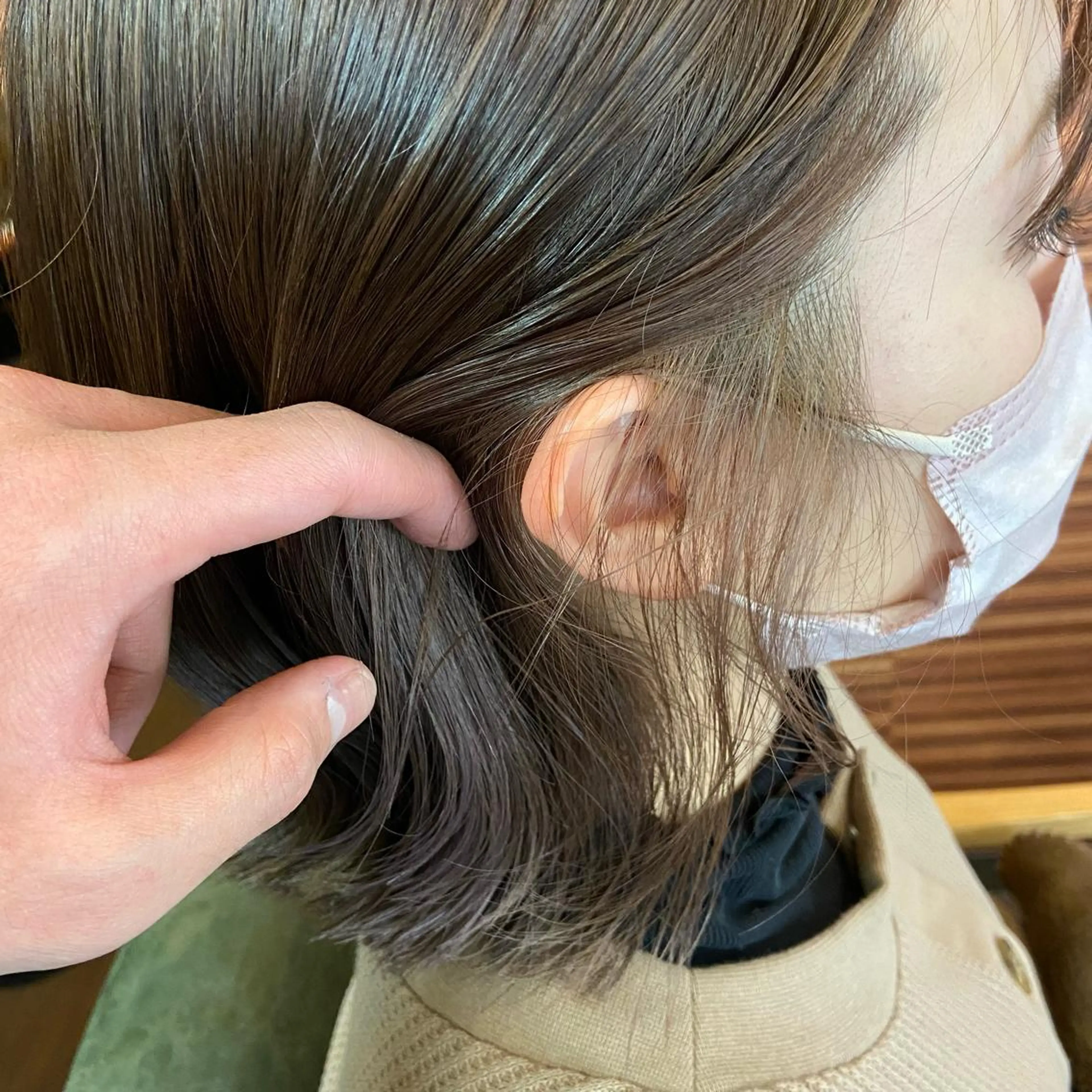 ミディアム カラー アッシュ パープルカラー インナーカラー指名 No.1菊池柊真のヘアスタイル