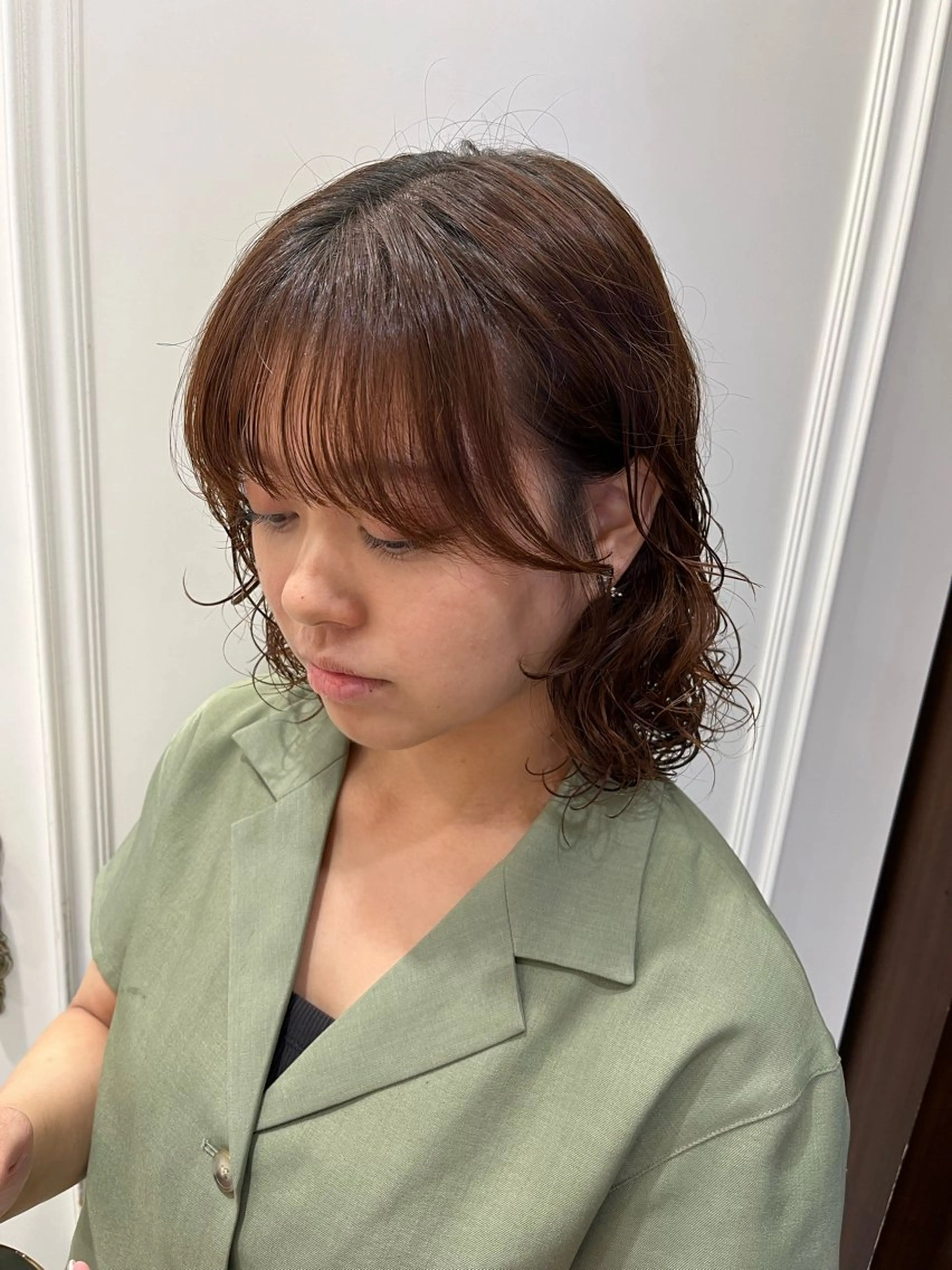 ミディアム パーマ モデル募集中 限定料金/中西晴香のヘアスタイル