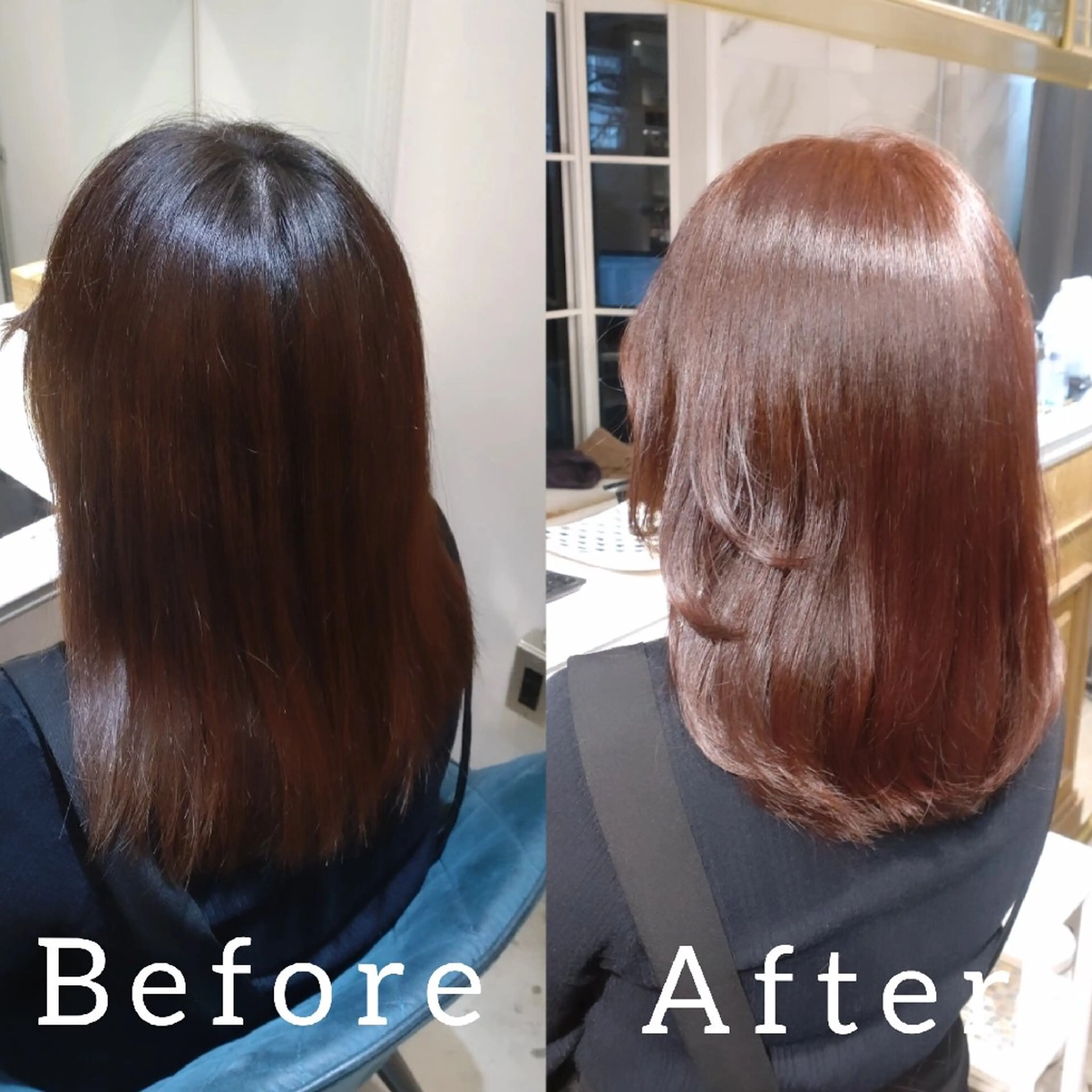 ミディアム カット ヘアカラー トリートメント 縮毛矯正/レイヤー 💎やまもとちひろのヘアスタイル