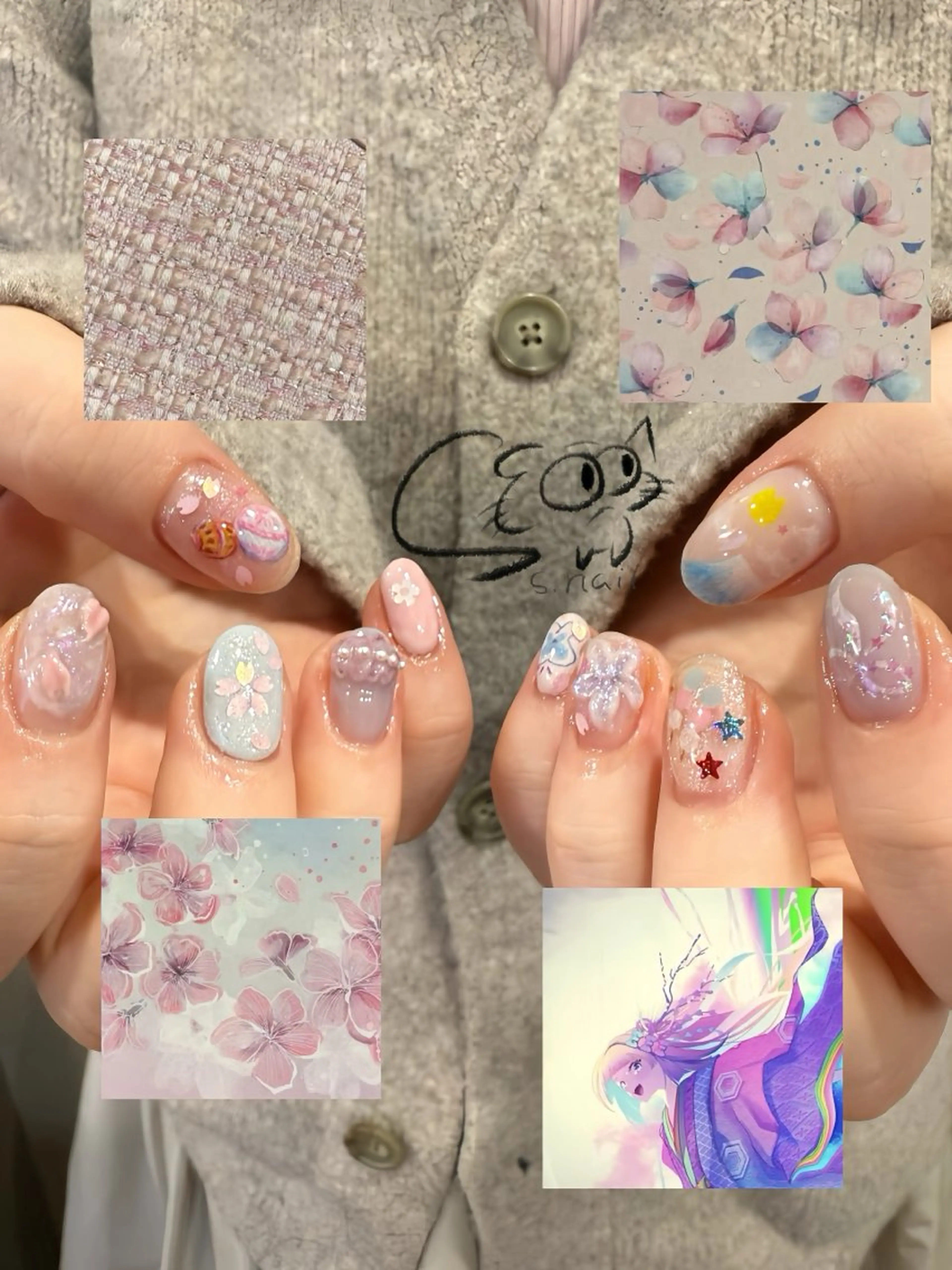 ネイル フレンチネイル ジェルネイル キラキラネイル ラメ(グリッター) マグネットネイル S.nail所属・S.nail _のネイルデザイン