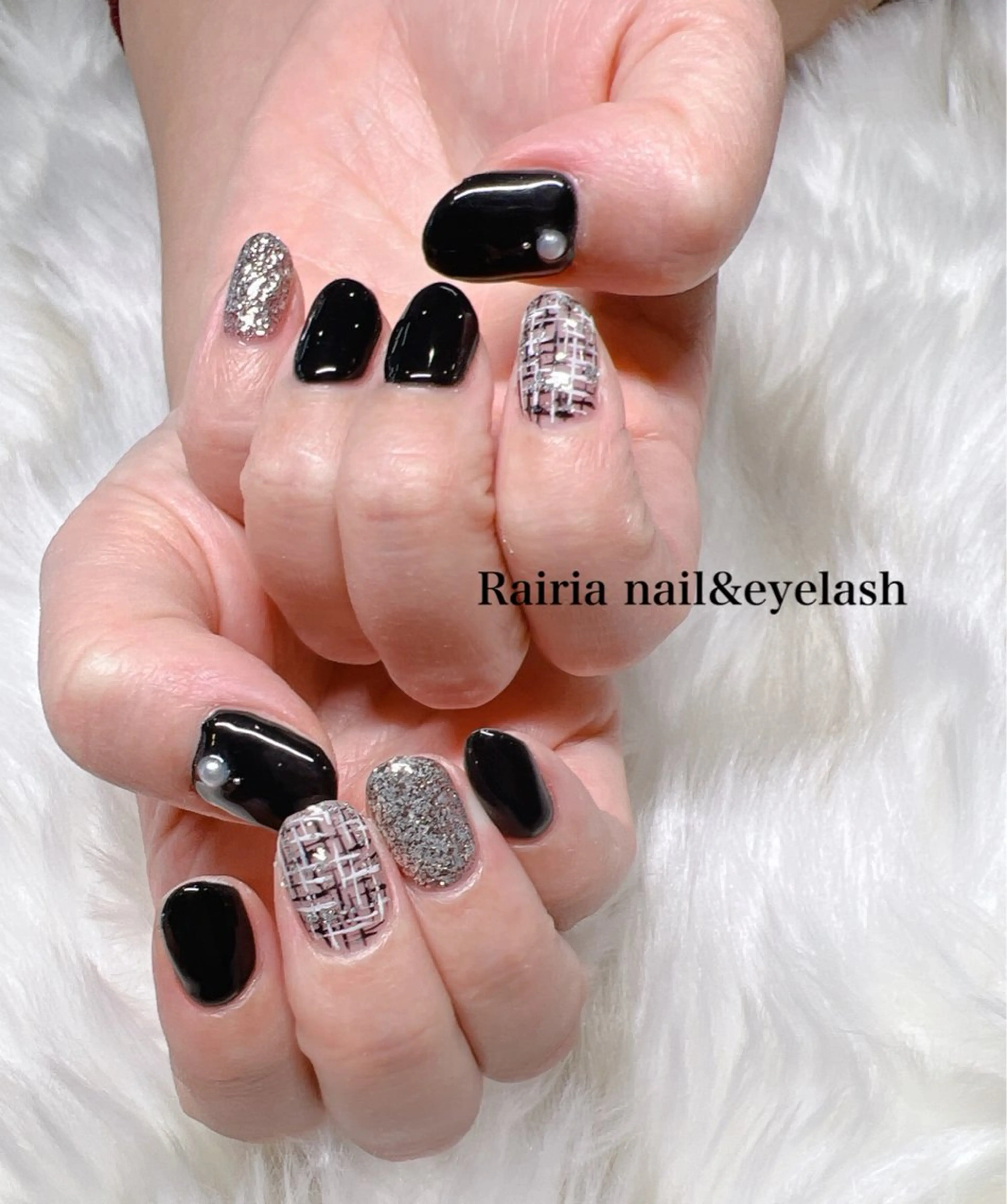 ネイル ツイードネイル Rairia   nail所属・屋敷 理奈のネイルデザイン