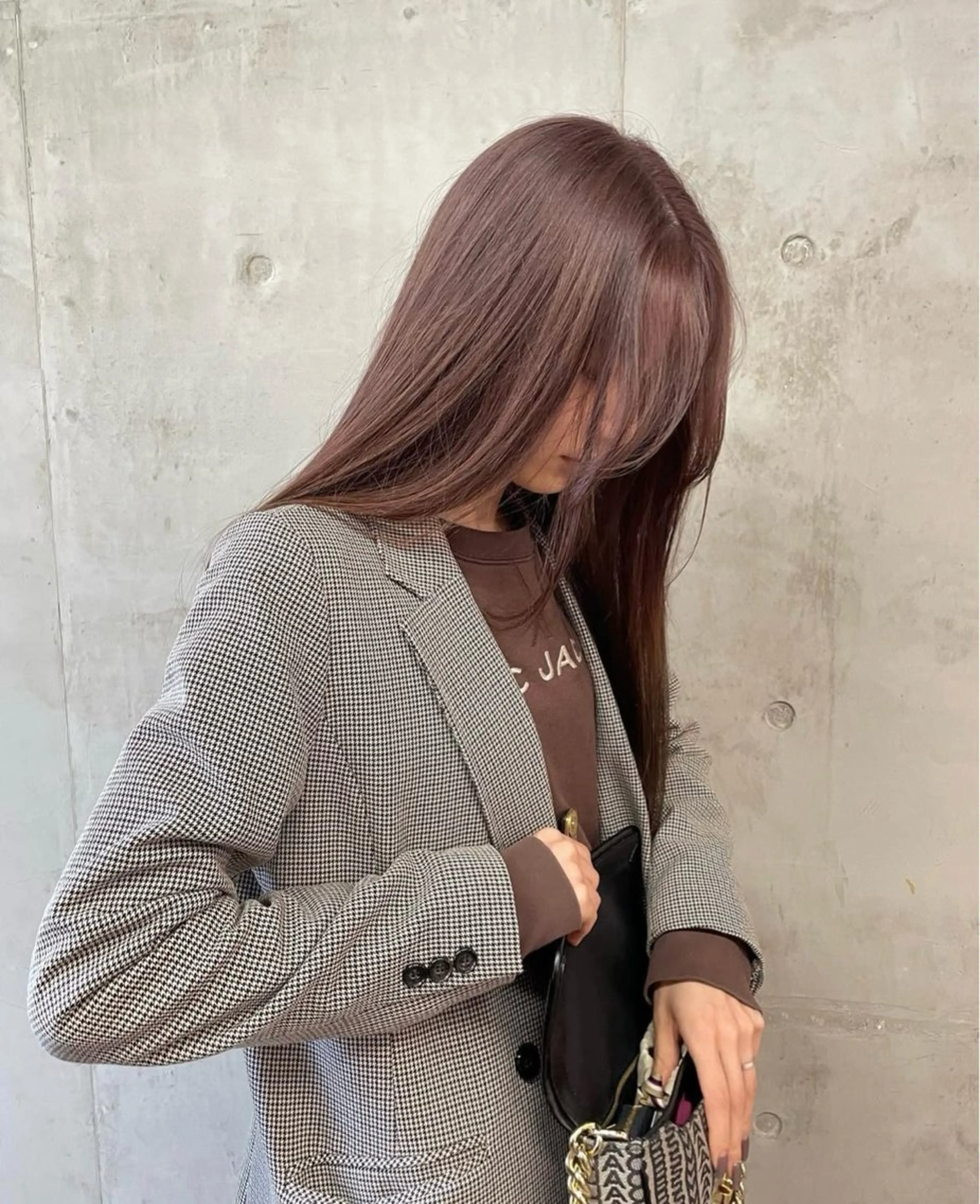 ロング カラー ブラウンカラー ピンクカラー ピンクブラウン ヘアカラー 透明感カラー/外苑前 /MIRAI🇰🇷のヘアスタイル