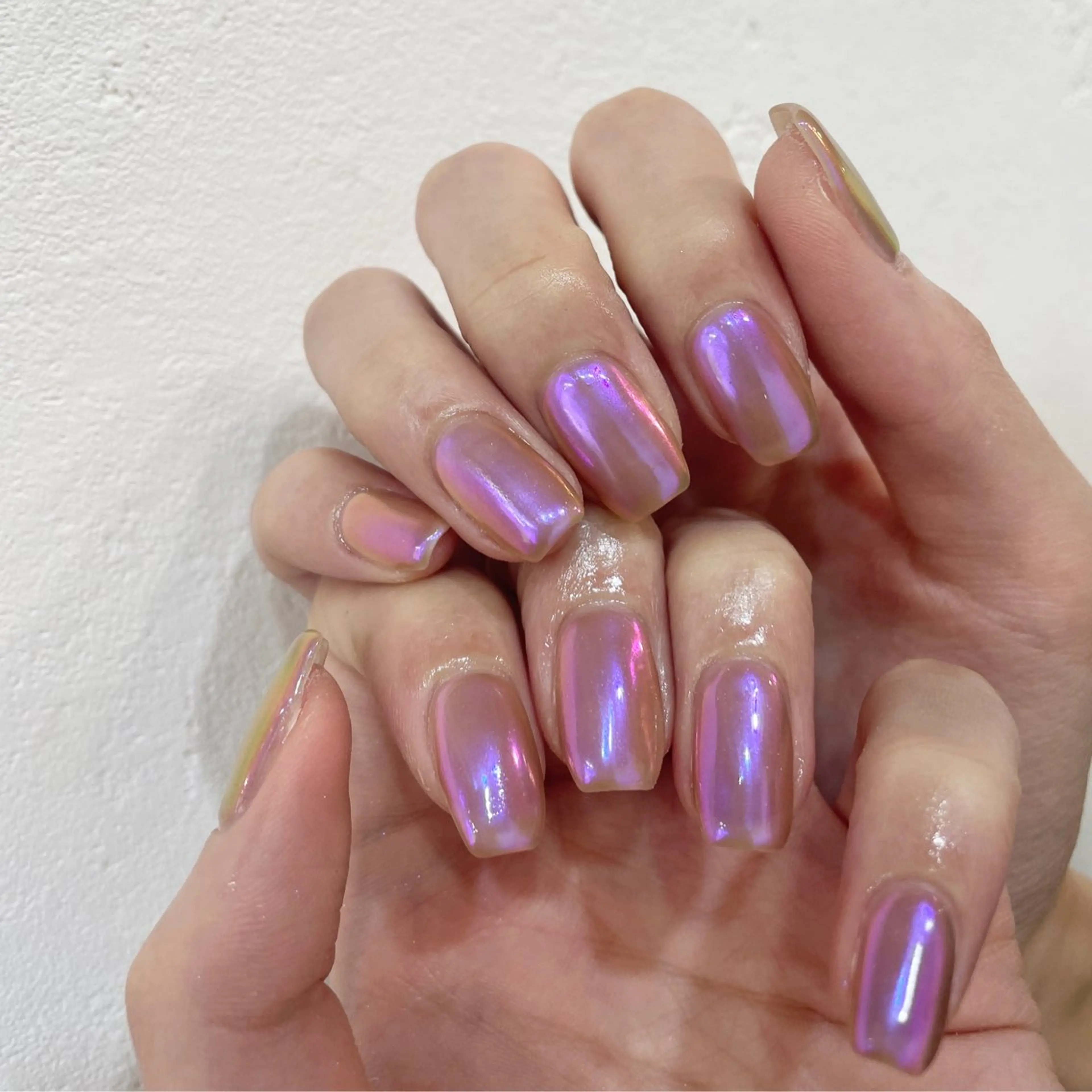 ネイル オーロラネイル ブラウン 氷ネイル・うるうるネイル 韓国ネイル マグネットネイル ハンドネイル 園田 ソノダのネイルデザイン