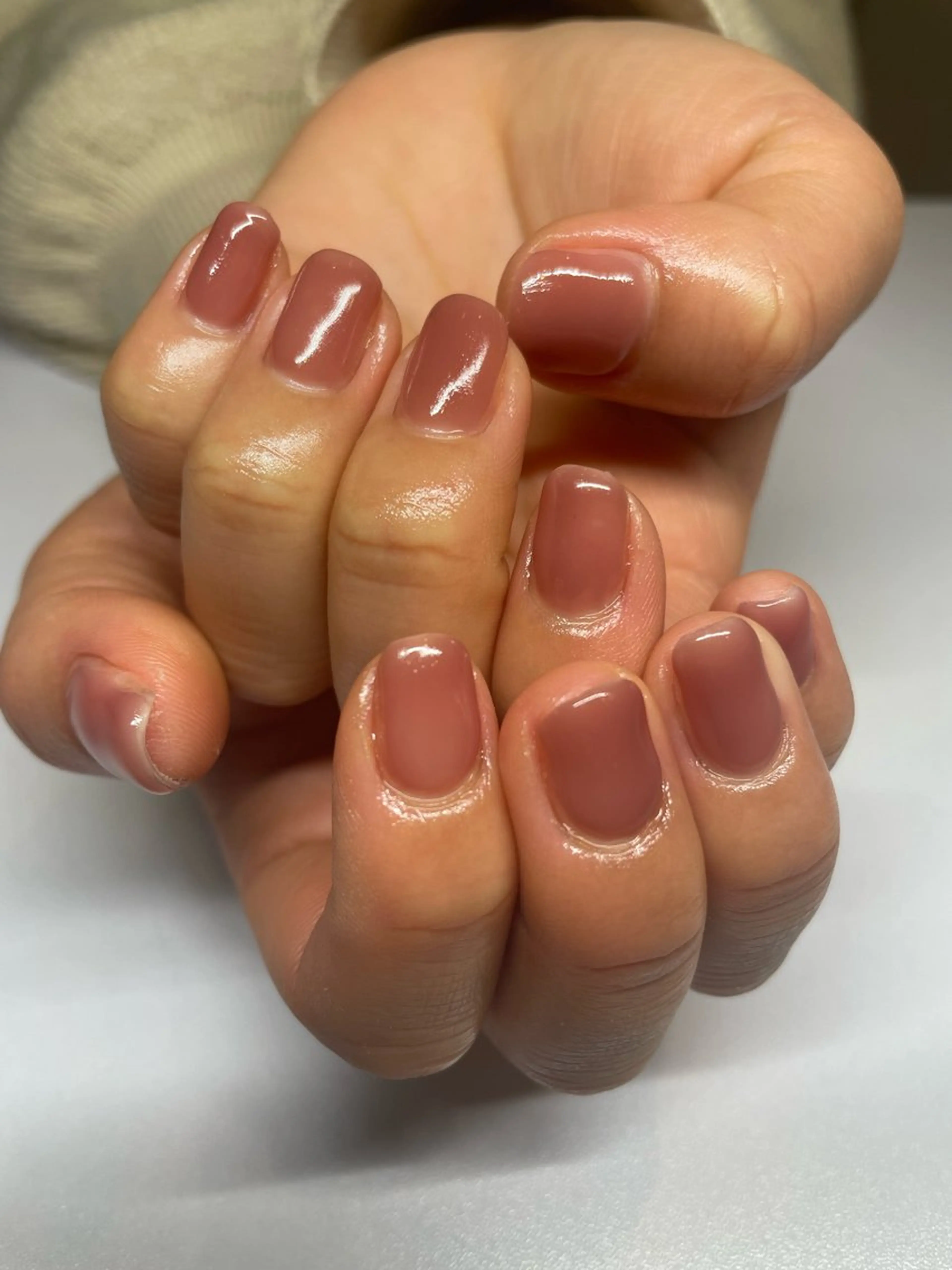 ネイル ワンカラーネイル ストーンネイル ハンドネイル nail salon Camelliaのネイルデザイン