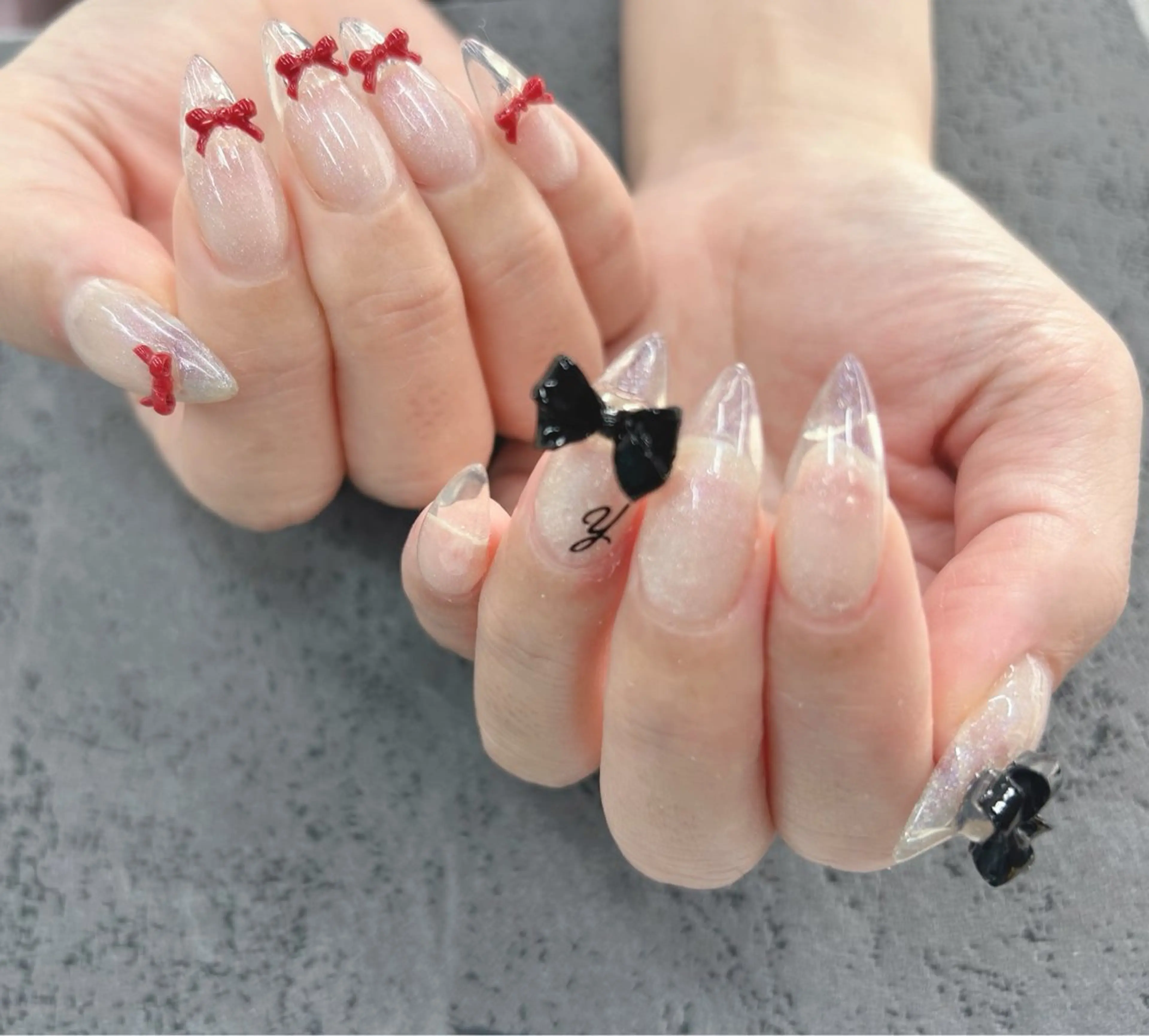 ネイル リボン ハンドネイル Nail Salon agré所属・agré ネイルサロン　アグレのネイルデザイン