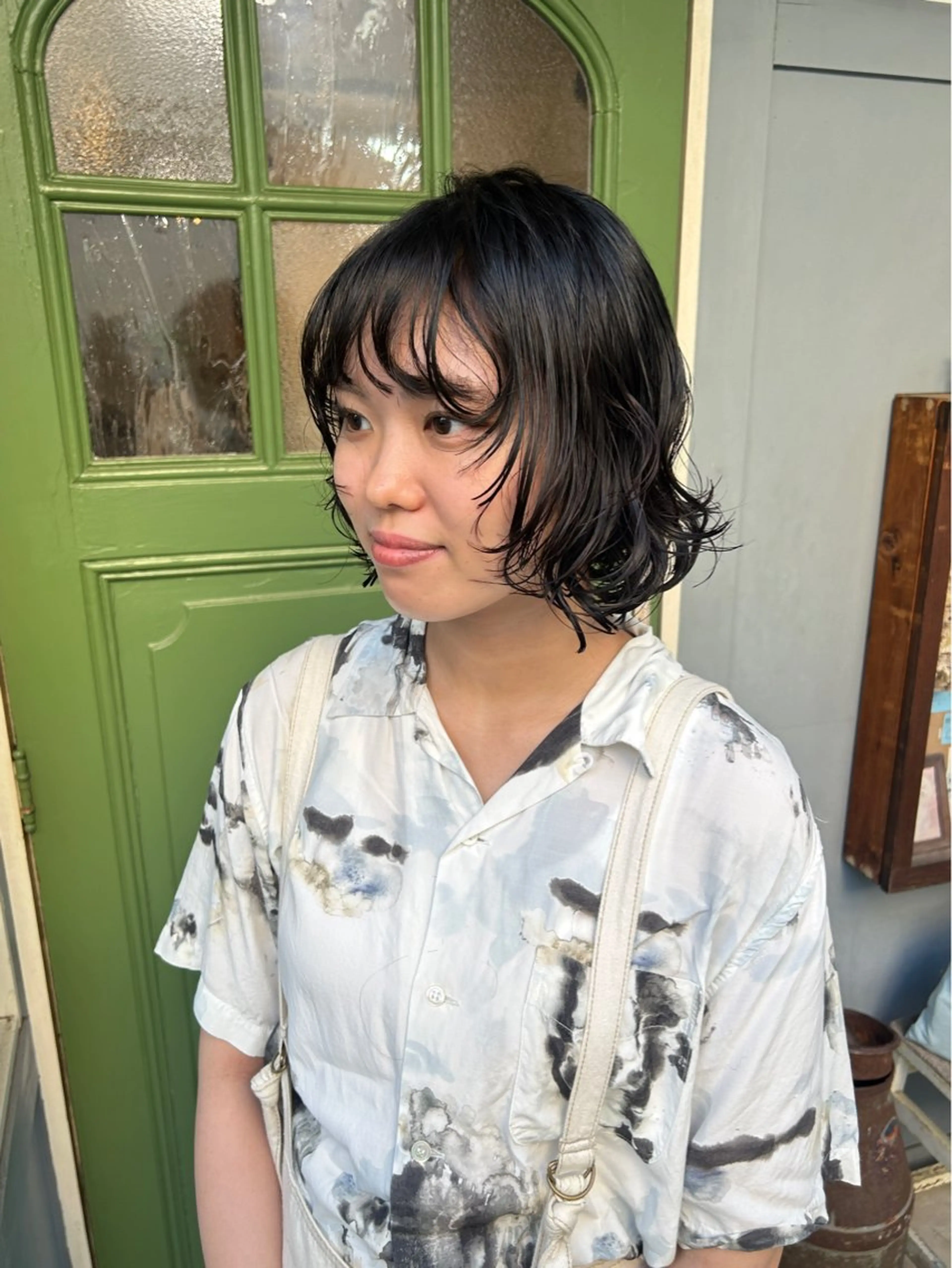 ショート パーマ カット パーマ トリートメント 清水千優/パーマ/透 明感カラー/メンズのヘアスタイル