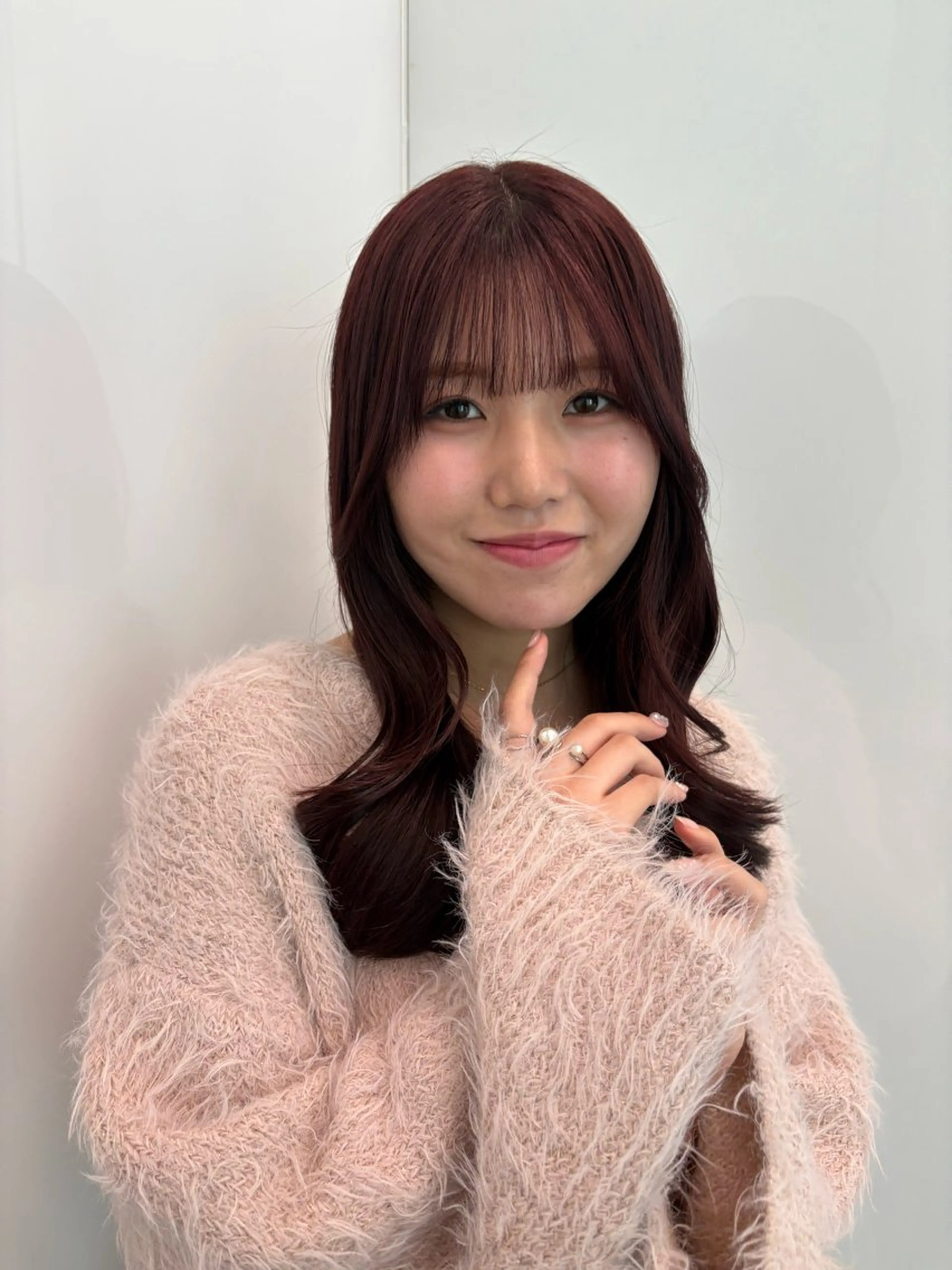 セミロング ピンクラベンダー 似合わせカット‪// 鶴我万唯華のヘアスタイル