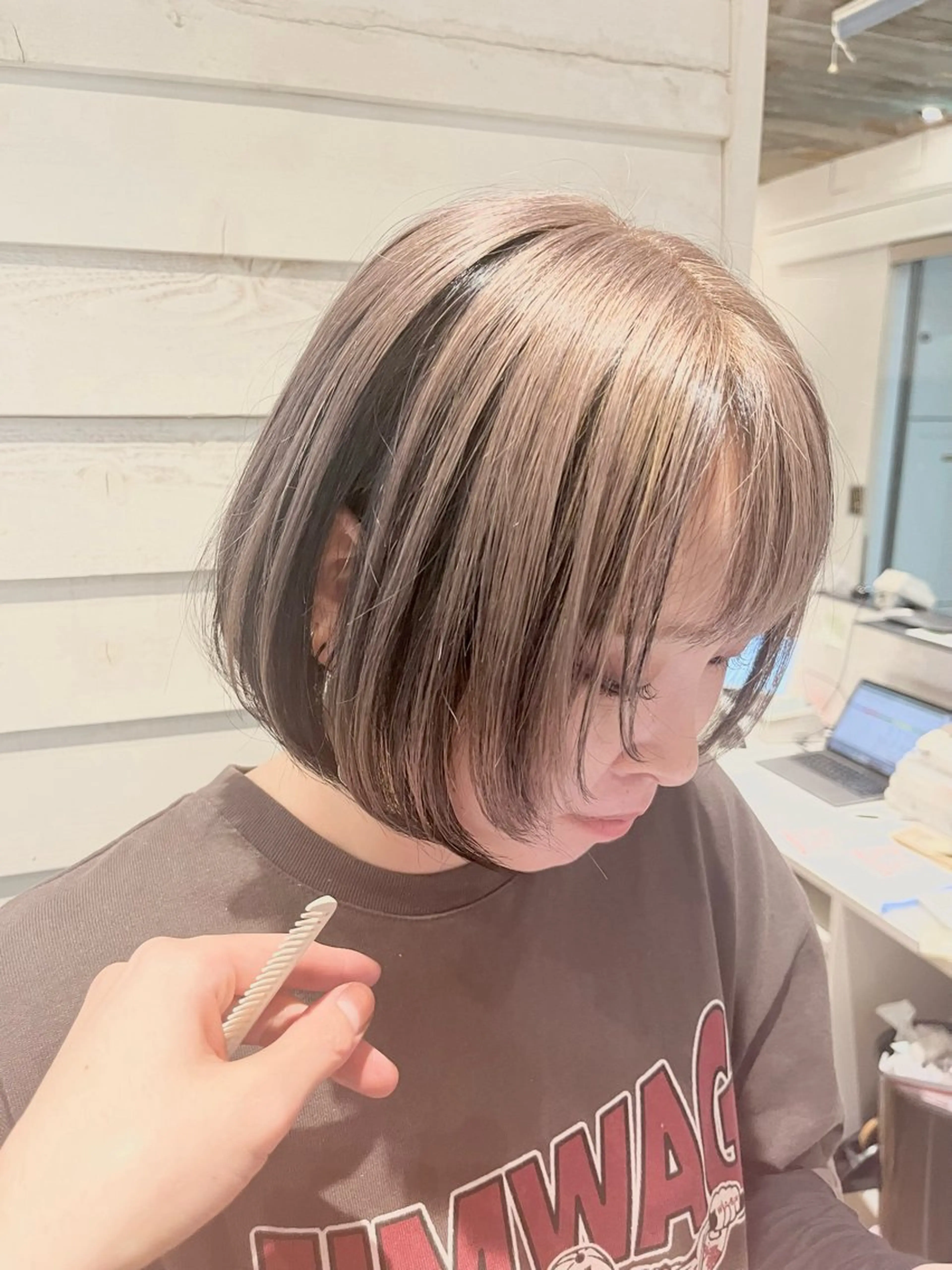 ミディアム ボブ 顔まわりレイヤー レイヤーカット REM  中目黒アトラスタワー店所属・ふたむら げんのヘアスタイル