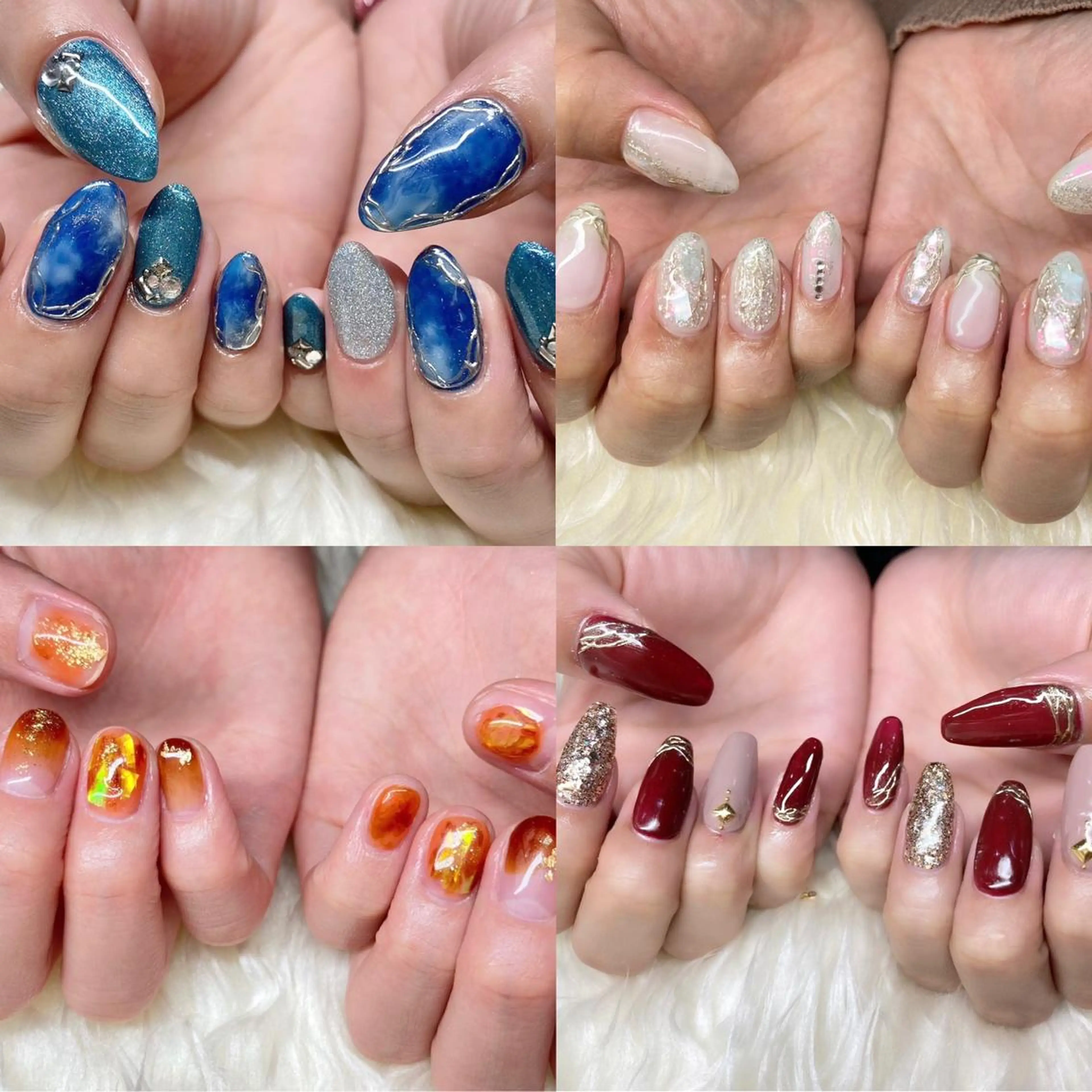 ネイル ジェルネイル ミラーネイル ニュアンスネイル パラジェル 冬ネイル Nail&eye Belire 新宿のネイルデザイン