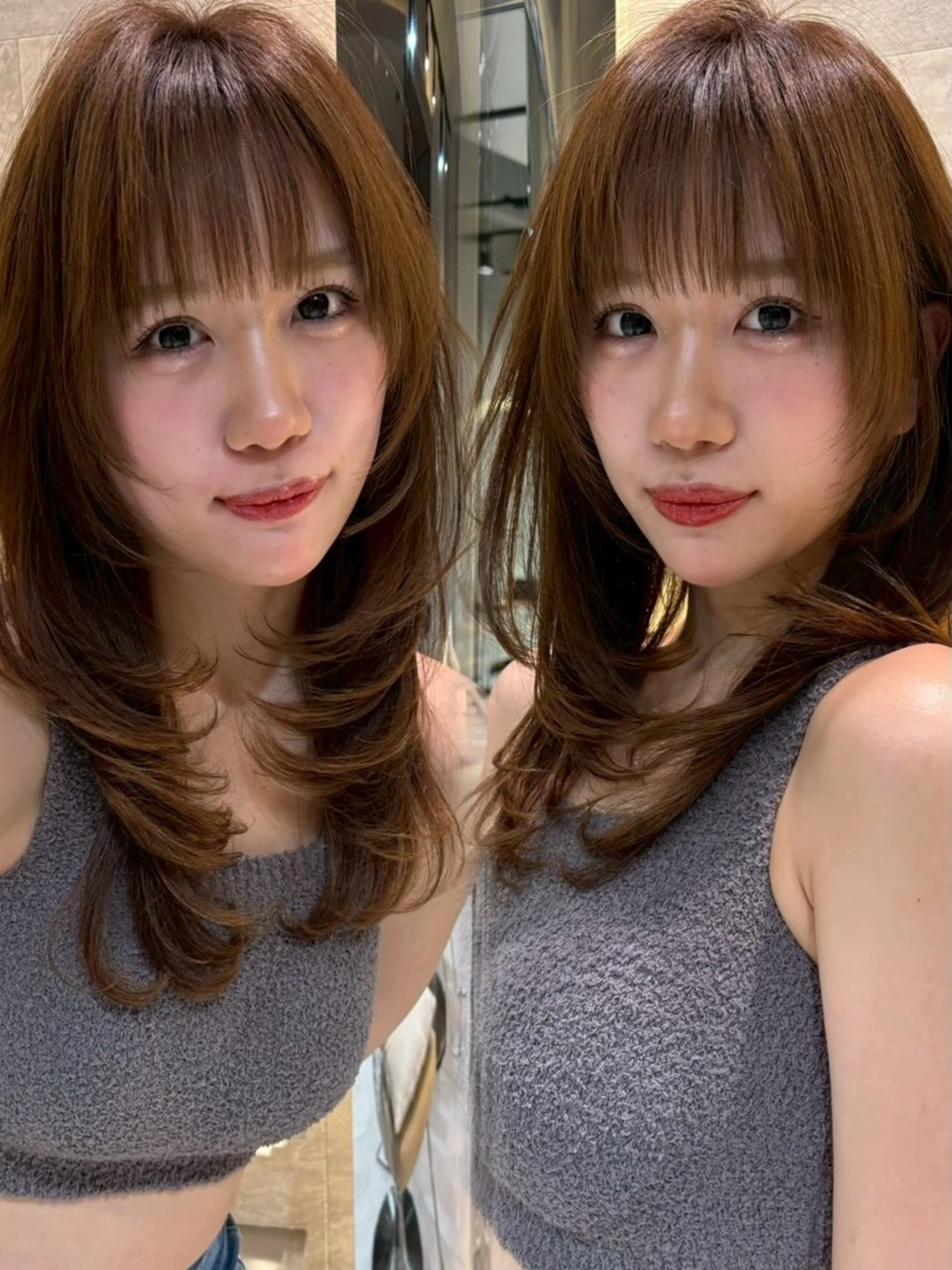 ロング Lond Cheri所属・HINA 仙台/ ワンカラー/縮毛矯正のヘアスタイル