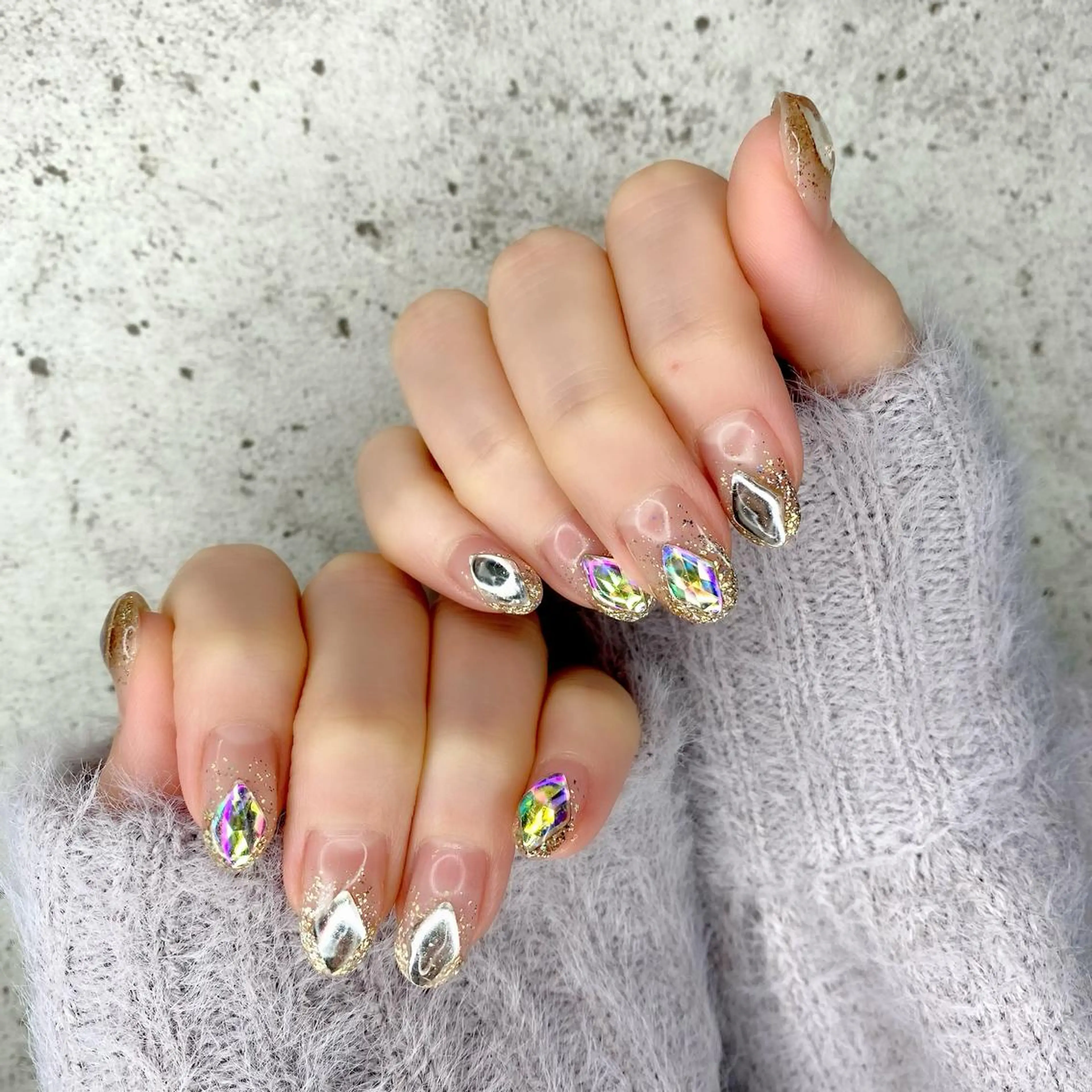 セミロング カラー パーマ ヘアアレンジ メンズ キッズ ネイル マツエク・マツパ アイブロウ グラデーションカラー ゴージャス 入学式 卒業式のヘアスタイル 入学式 ハンドネイル Salon Kのネイルデザイン