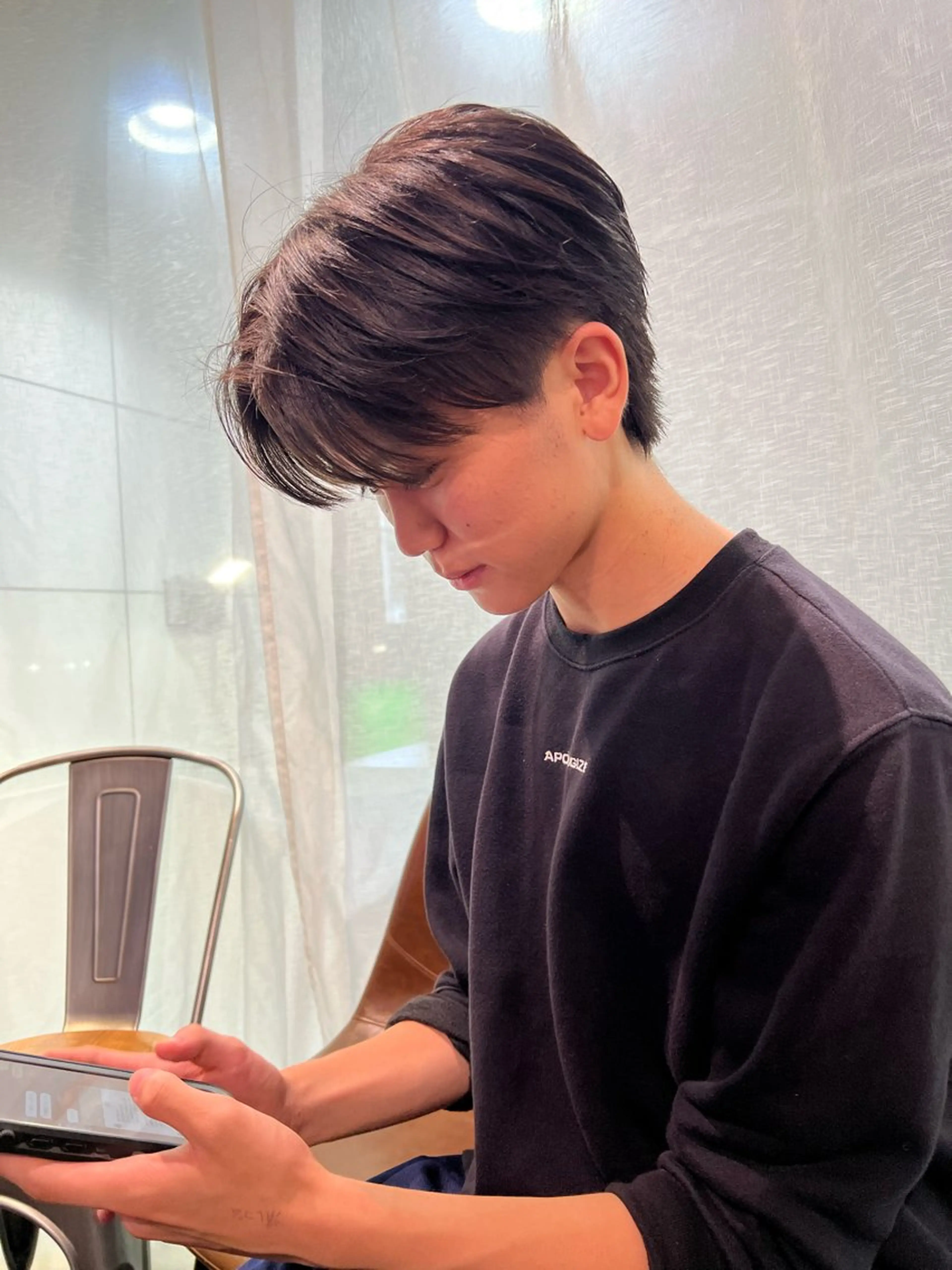 ショート メンズ Rei/ 縮毛矯正/ ハイライトカラー募集のヘアスタイル