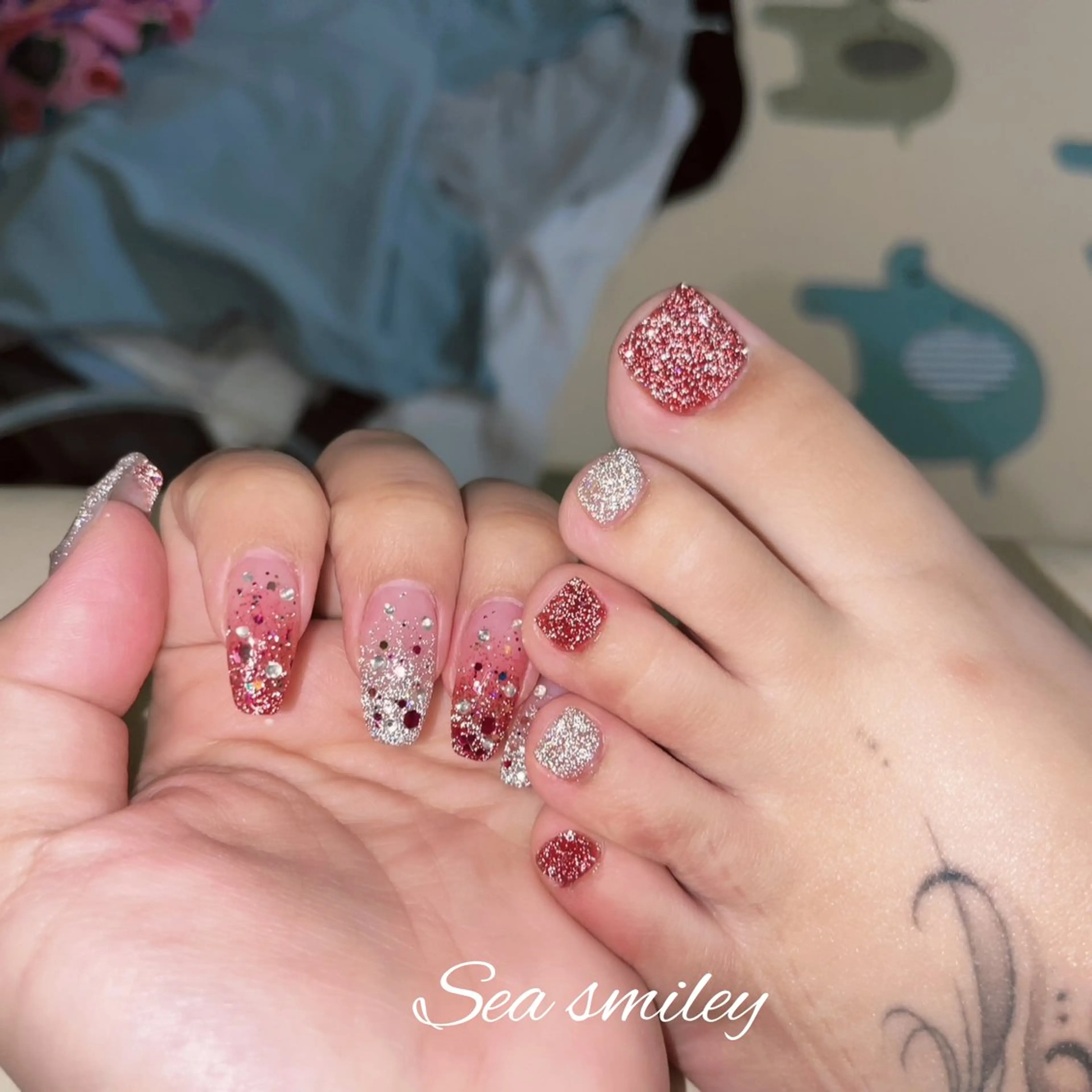 ネイル フラッシュネイル フットネイル Sea smiley所属・Sea smiley シースマイリーのネイルデザイン