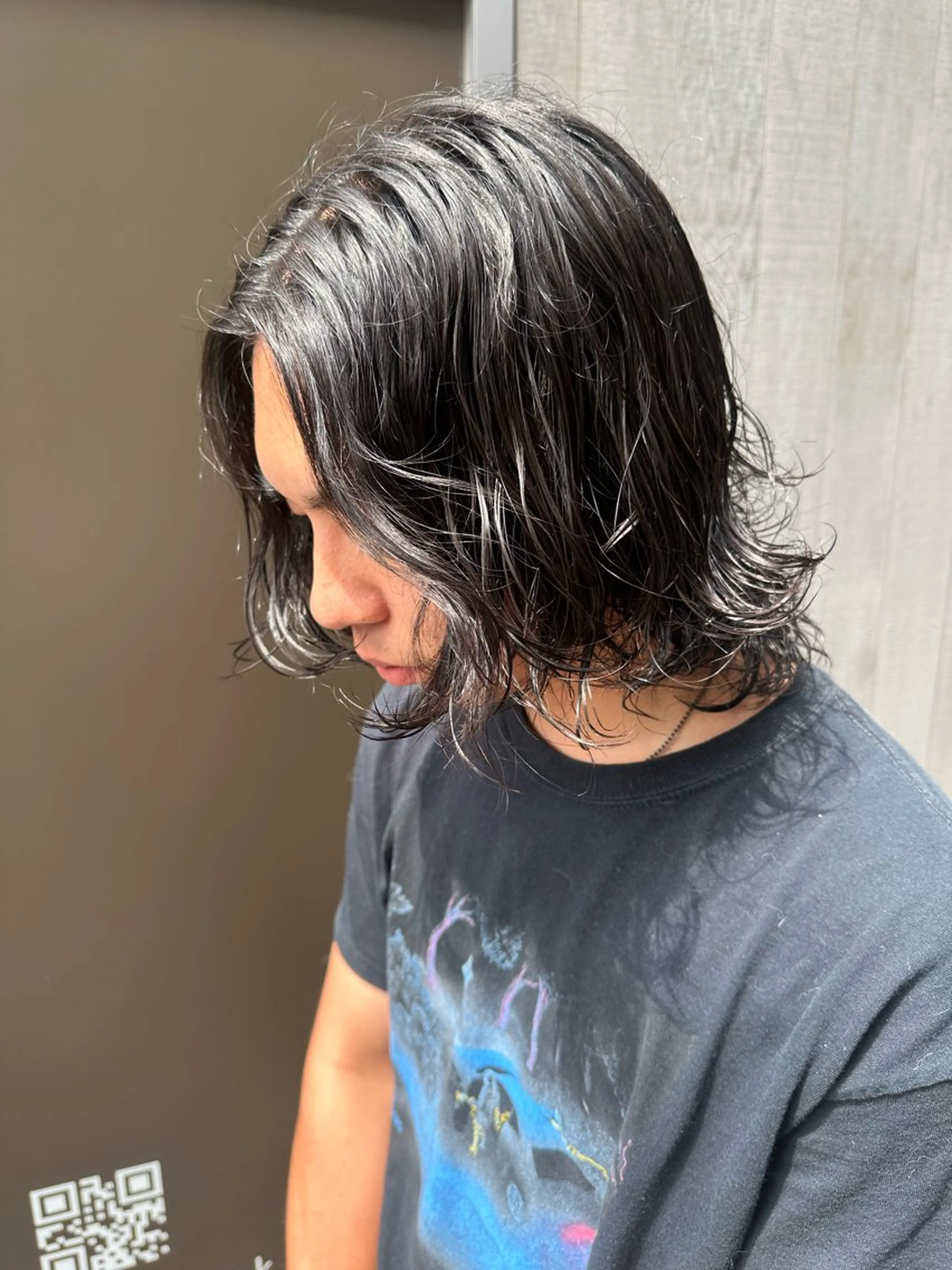 ミディアム パーマ メンズ ミディアムパーマ メンズパーマ カット パーマ 艶カラー/縮毛矯正/ ブリーチカラー/みなのヘアスタイル