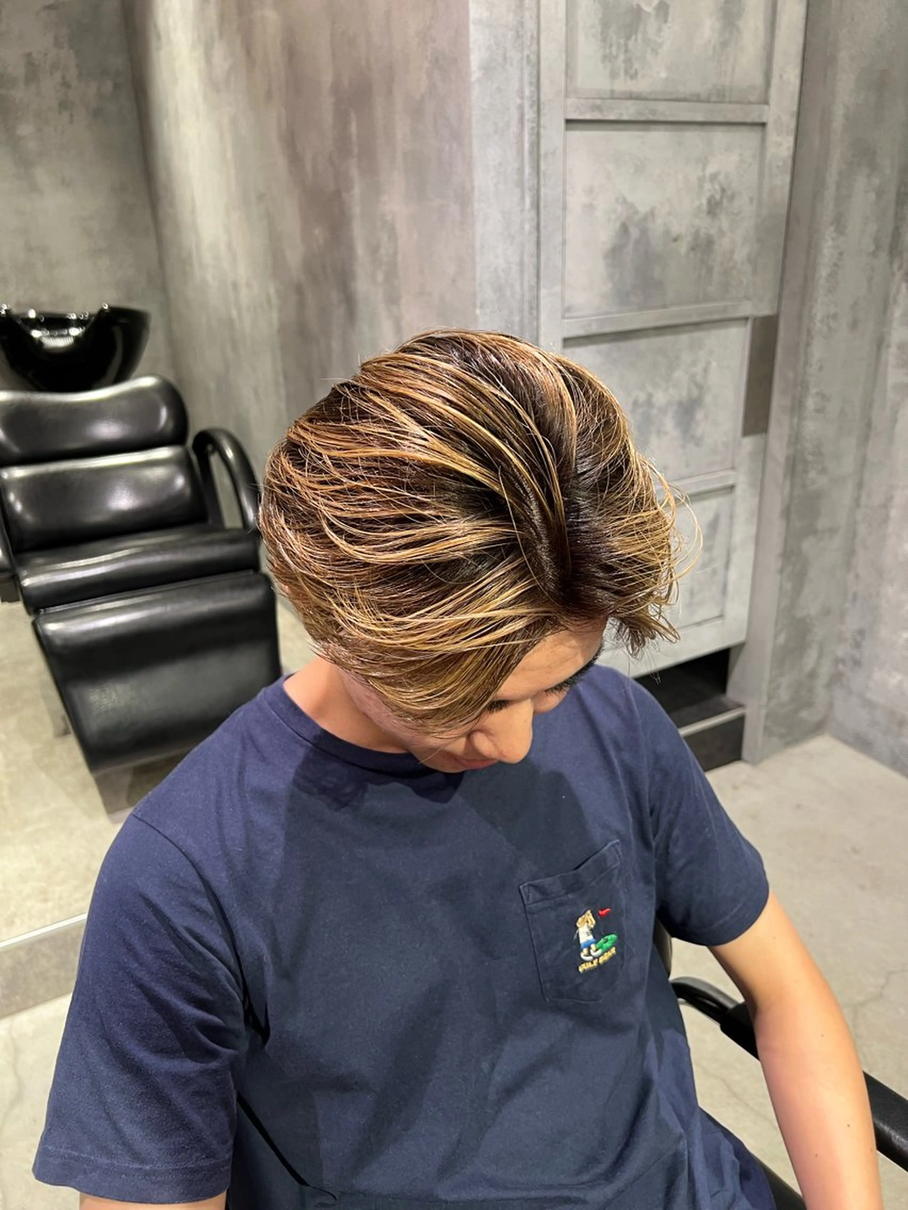 ミディアム カット ヘアカラー バレイヤージュ職人 🔥代表YU-SHIのヘアスタイル