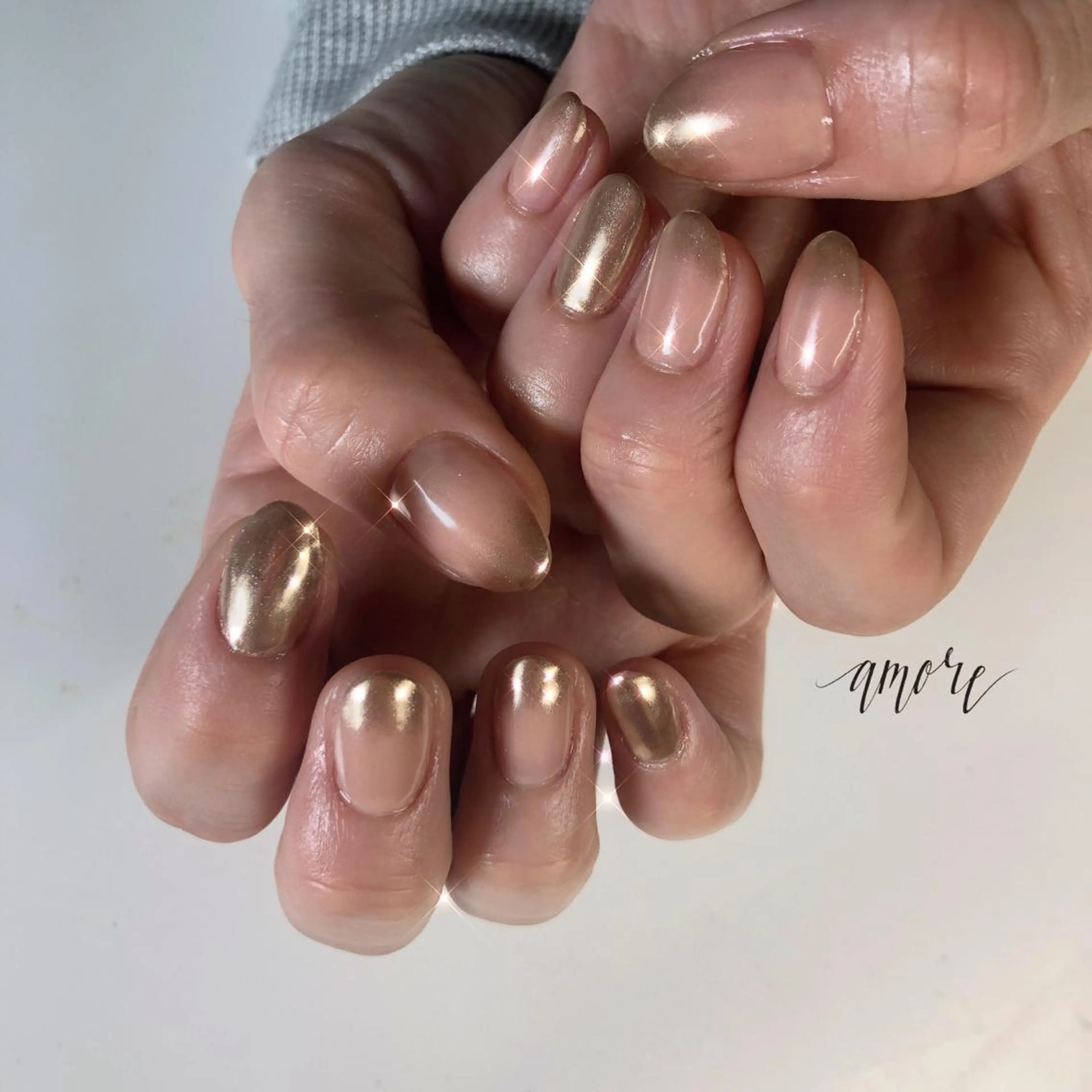 ネイル ジェルネイル ミラーネイル ニュアンスネイル 春ネイル You kyehwaのネイルデザイン