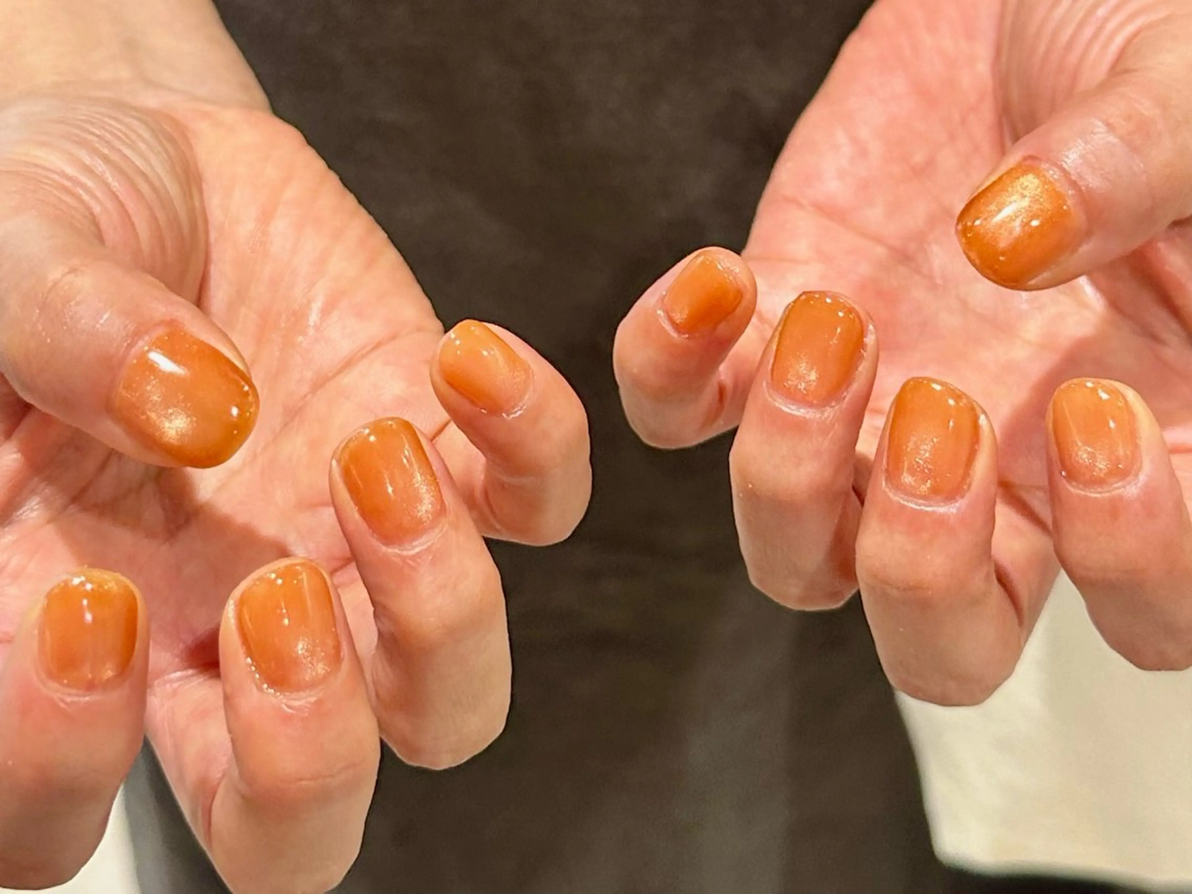 ネイル ワンカラーネイル オレンジ ハンドネイル エムスラッシュセンター南sol所属・kano🫧 指名No.1💫のネイルデザイン