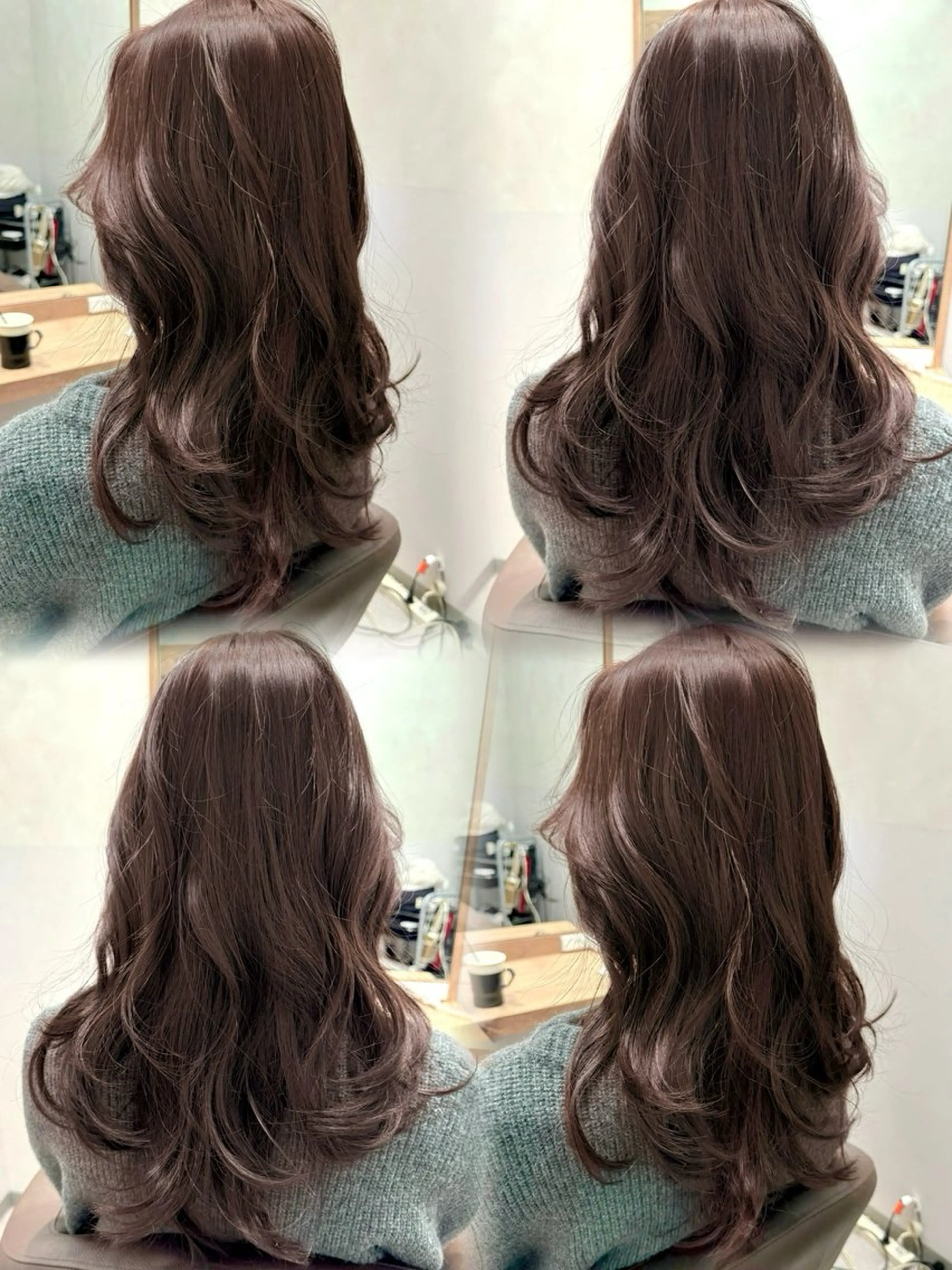 セミロング レイヤーカット カット ヘアカラー 森 隆秀/韓国ヘアのヘアスタイル