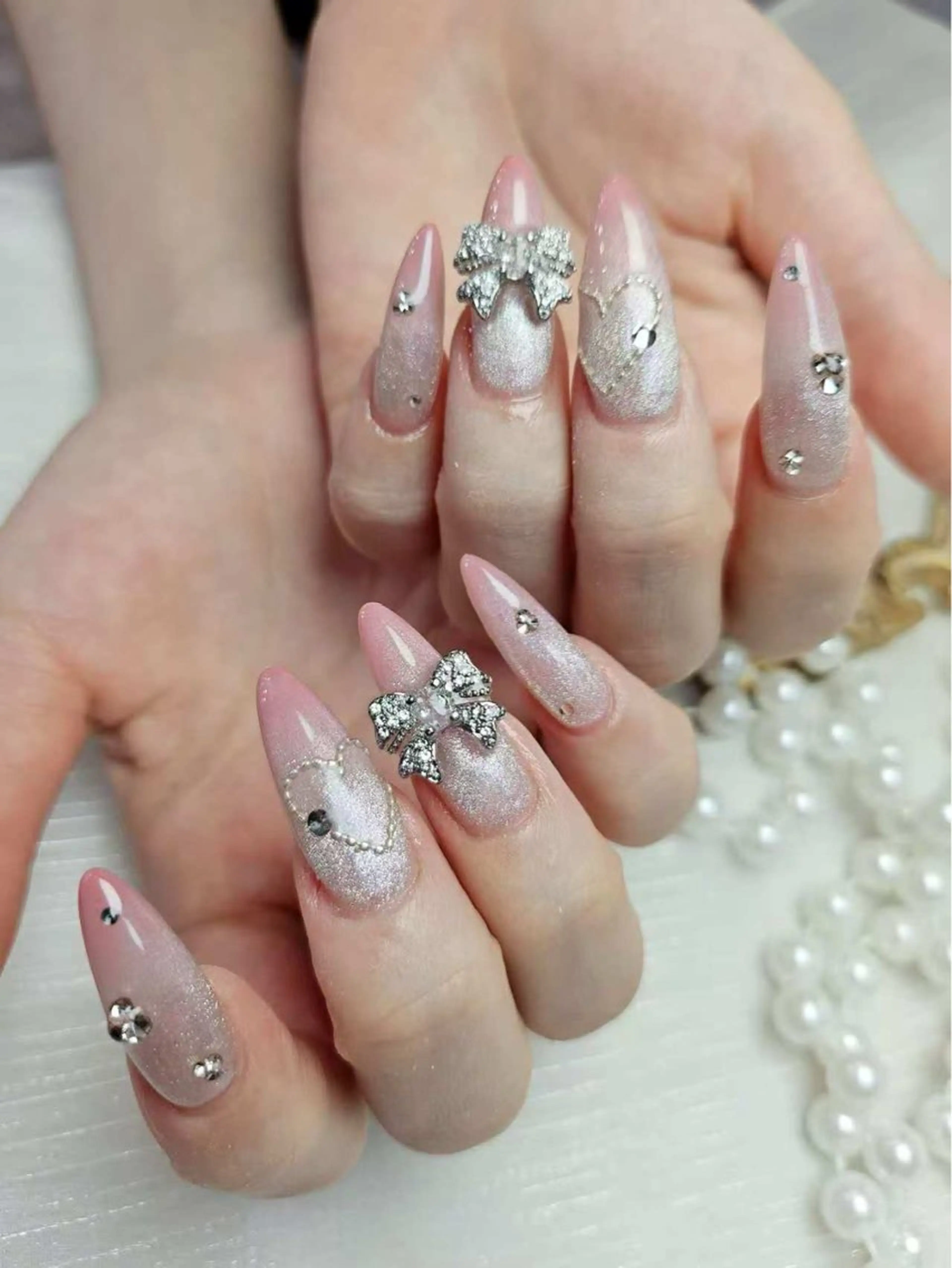 ネイル アートネイル フットネイル ジェルネイル ハート マグネットネイル Babarla Nailのネイルデザイン