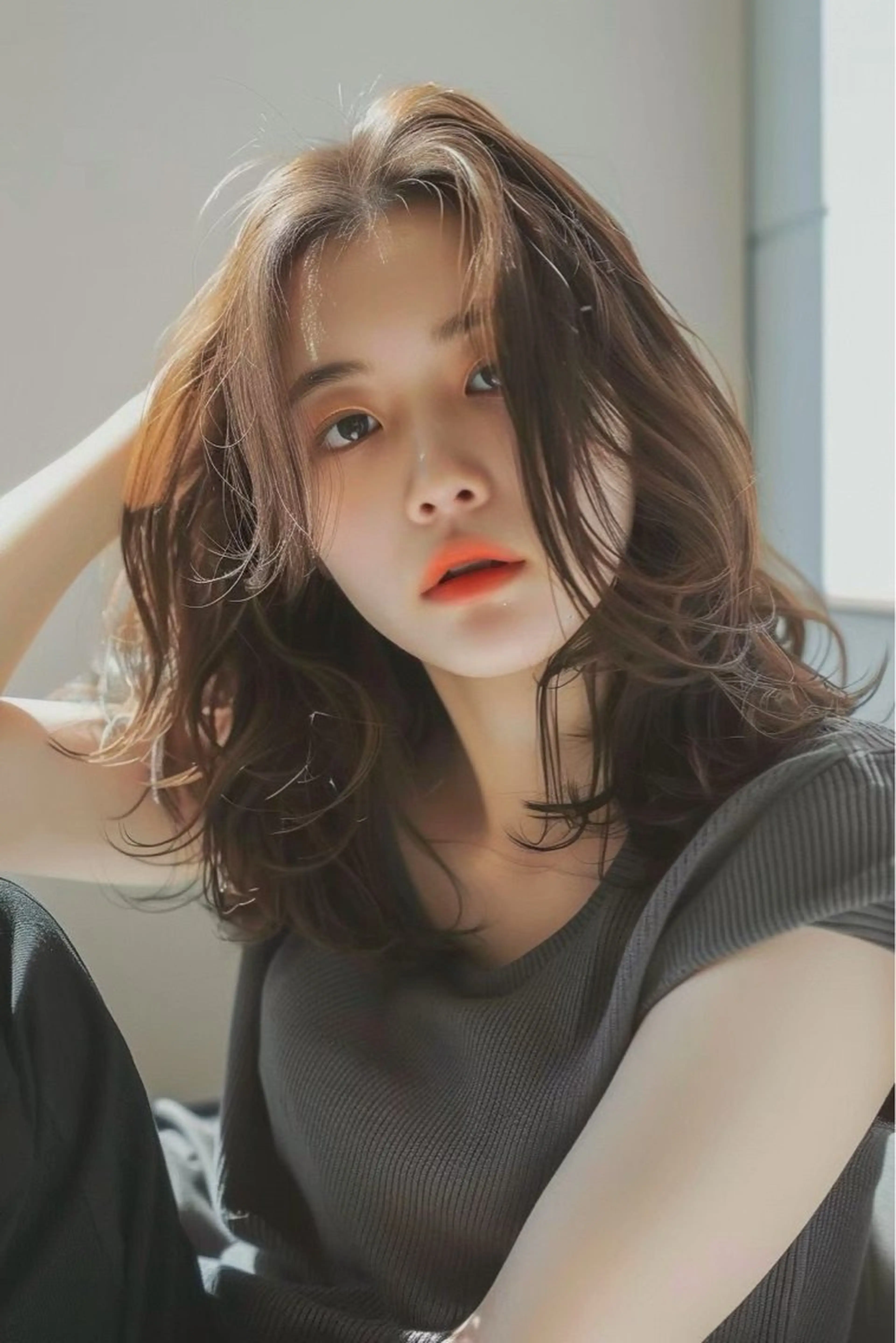 ミディアム カラー カット ヘアカラー トリートメント 圧倒的似合わせ ケアカラーYUTOのヘアスタイル