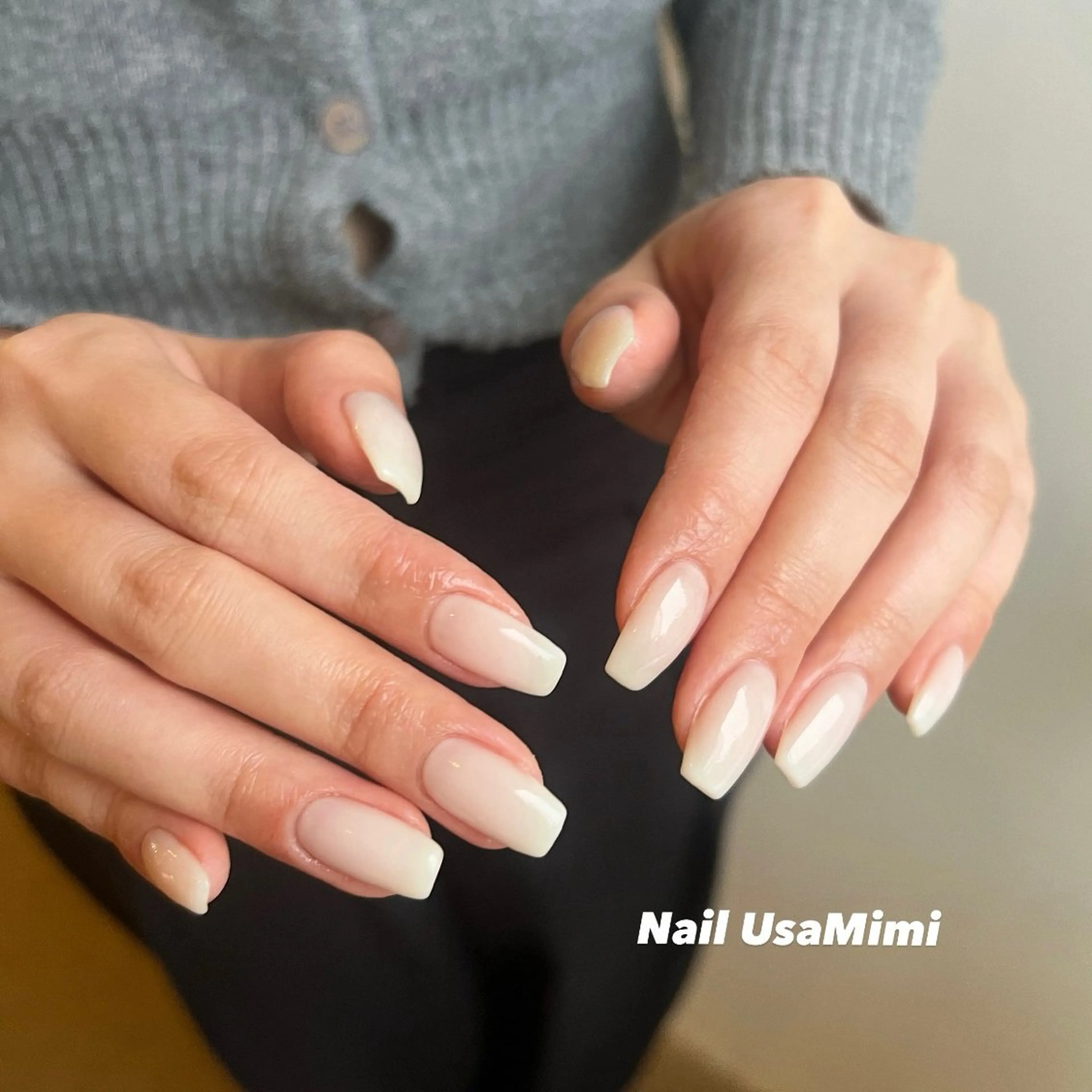 ネイル アートネイル ジェルネイル グラデーション 韓国ネイル ワンカラーネイル ハンドネイル 本町NailUsa Mimi RIKOのネイルデザイン