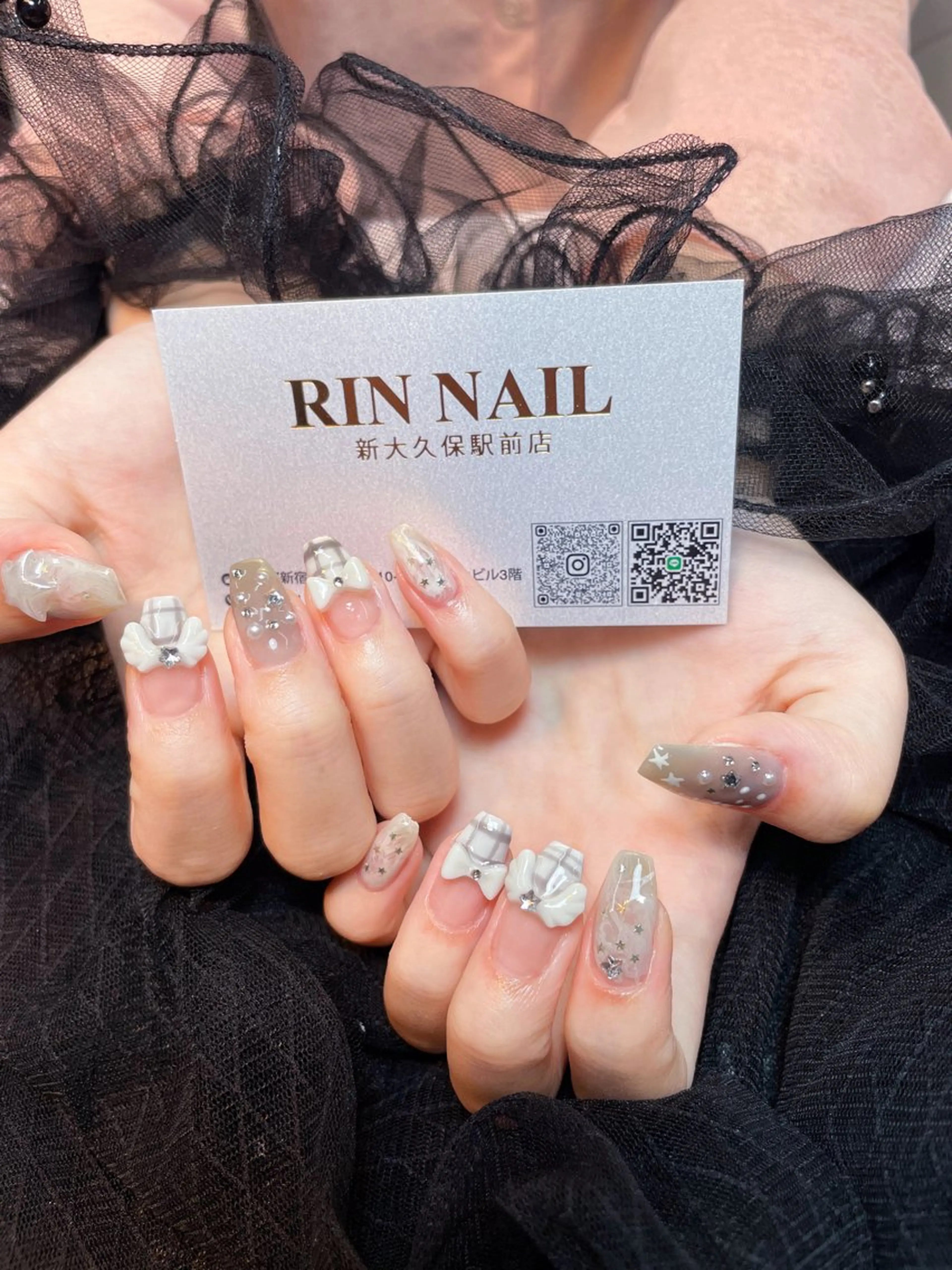 ネイル アートネイル フレンチネイル ジェルネイル 韓国ネイル ミラーネイル ハンドネイル Rin Nail 新大久保店のネイルデザイン