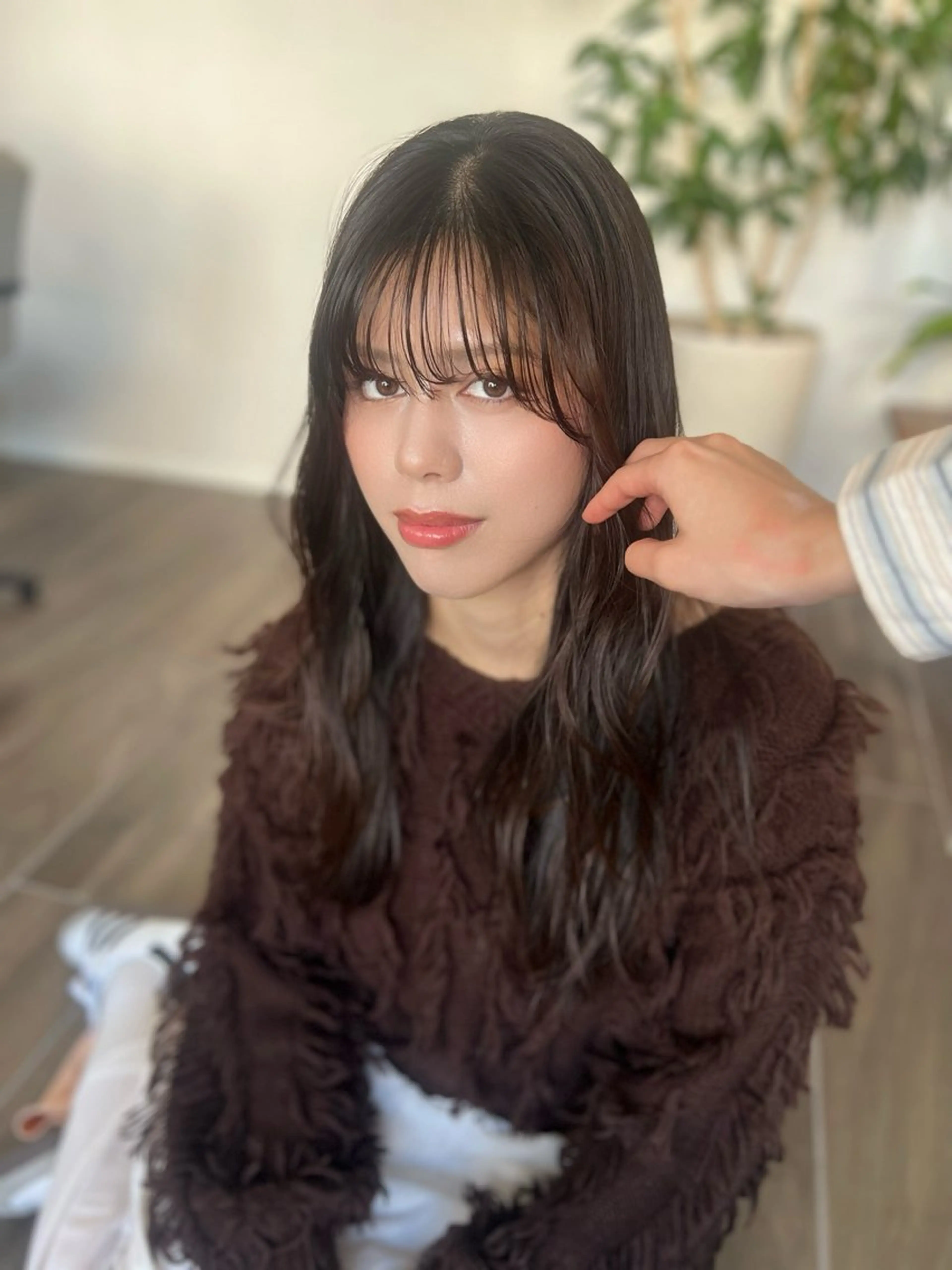 ロング シースルーバング カット shampoo hair salon所属・🫧レイヤー/透明感 カラー/Ryukaのヘアスタイル